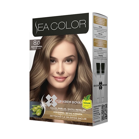 Sea Color Kit 8.0 Açık Kumral Saç Boyası 185 ml