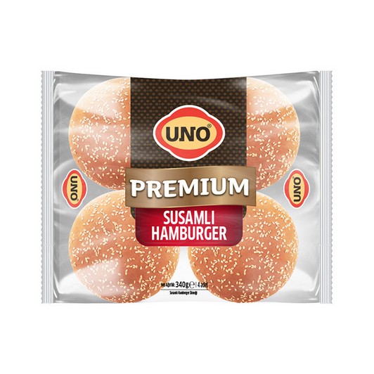 Uno Premium Susamlı Büyük Hamburger 4'lu 340 gr