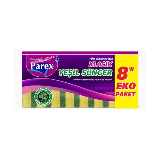 Parex Yeşil Eko Sünger Düz 8'li