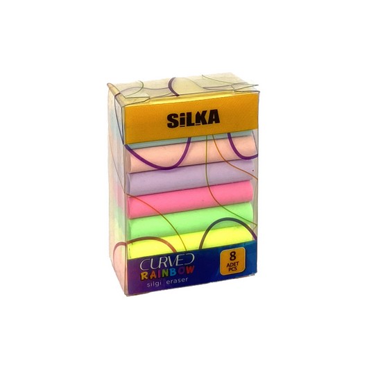 Kaya Silka Curved Renkli Silgi 8 li SG.51
