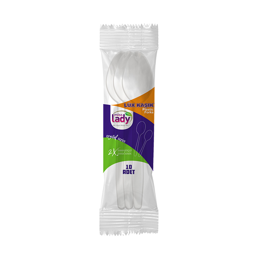 Miss Lady Lüx Plastik Kaşık 10'lu