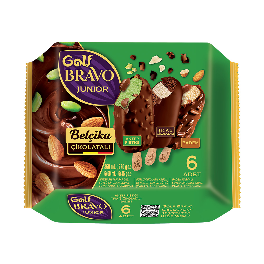 Golf Bravo Junior Tria Badem Antep Fıstıklı Belçika 360 ml