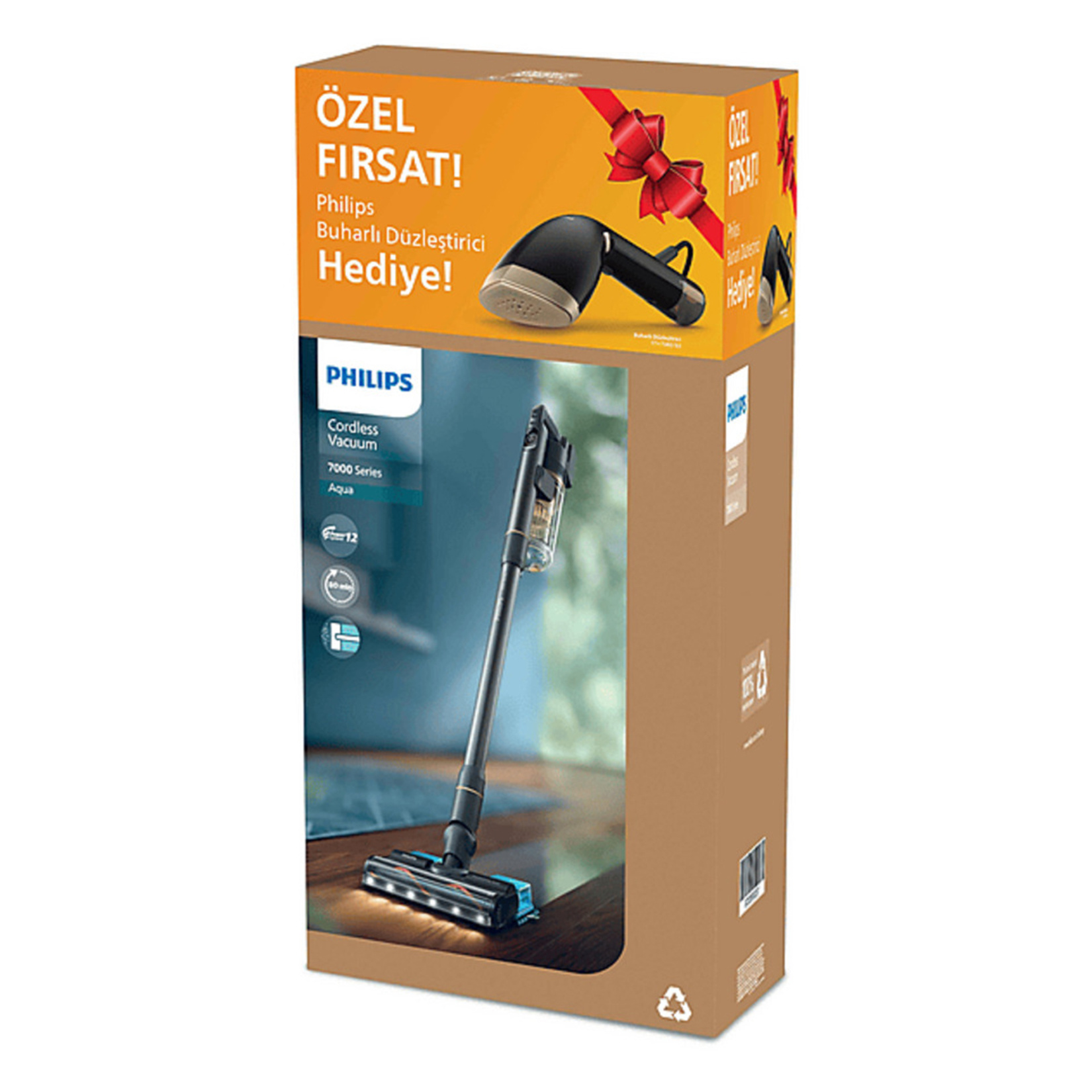 Philips XC7057/01 Kablosuz Dikey Süpürge Buharlı Düzleştirici Hediye