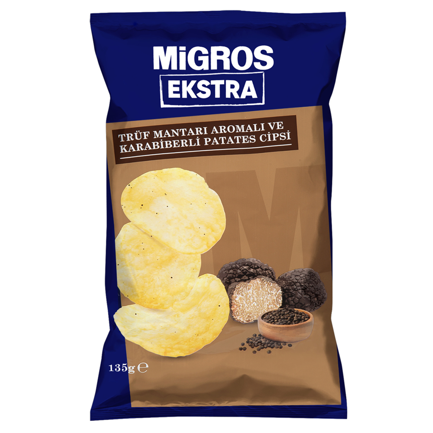 Migros Ekstra Trüf Mantarı Aromalı & Karabiberli  Patates Cipsi 135 G