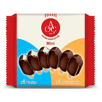 Atatürk Orman Çiftliği Mini Stick Dondurma 3 Vanilya - 3 Kakao 360 Ml
