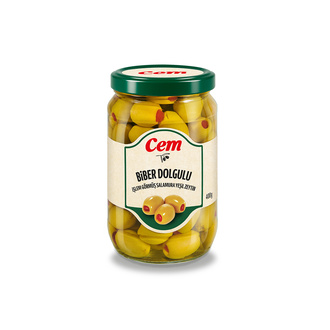 Cem Biber Dolgulu Yeşil Zeytin 400G 141-160 AD/KG 400 G