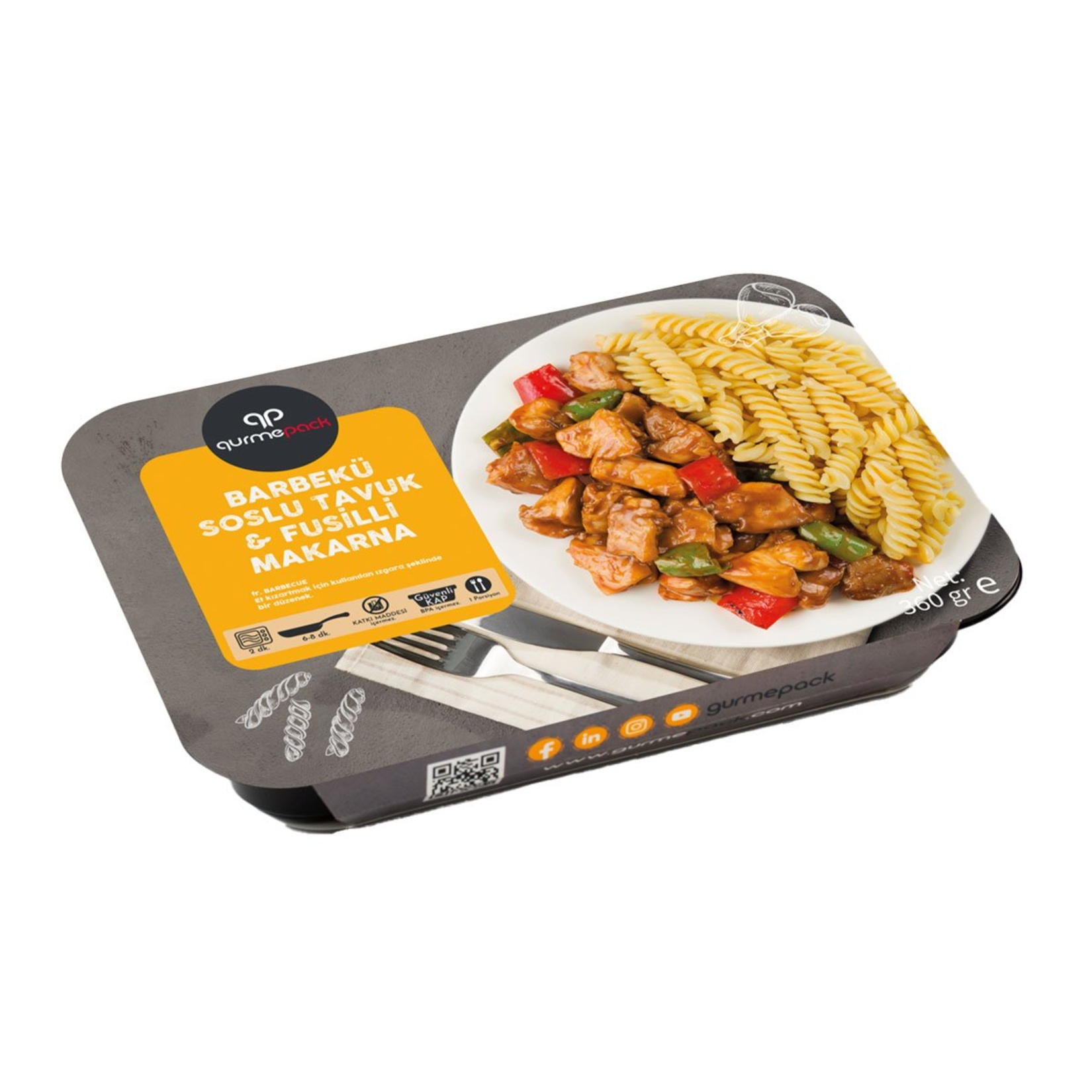 Gurmepack Barbekü Soslu Tavuk & Fusilli Makarna 360G