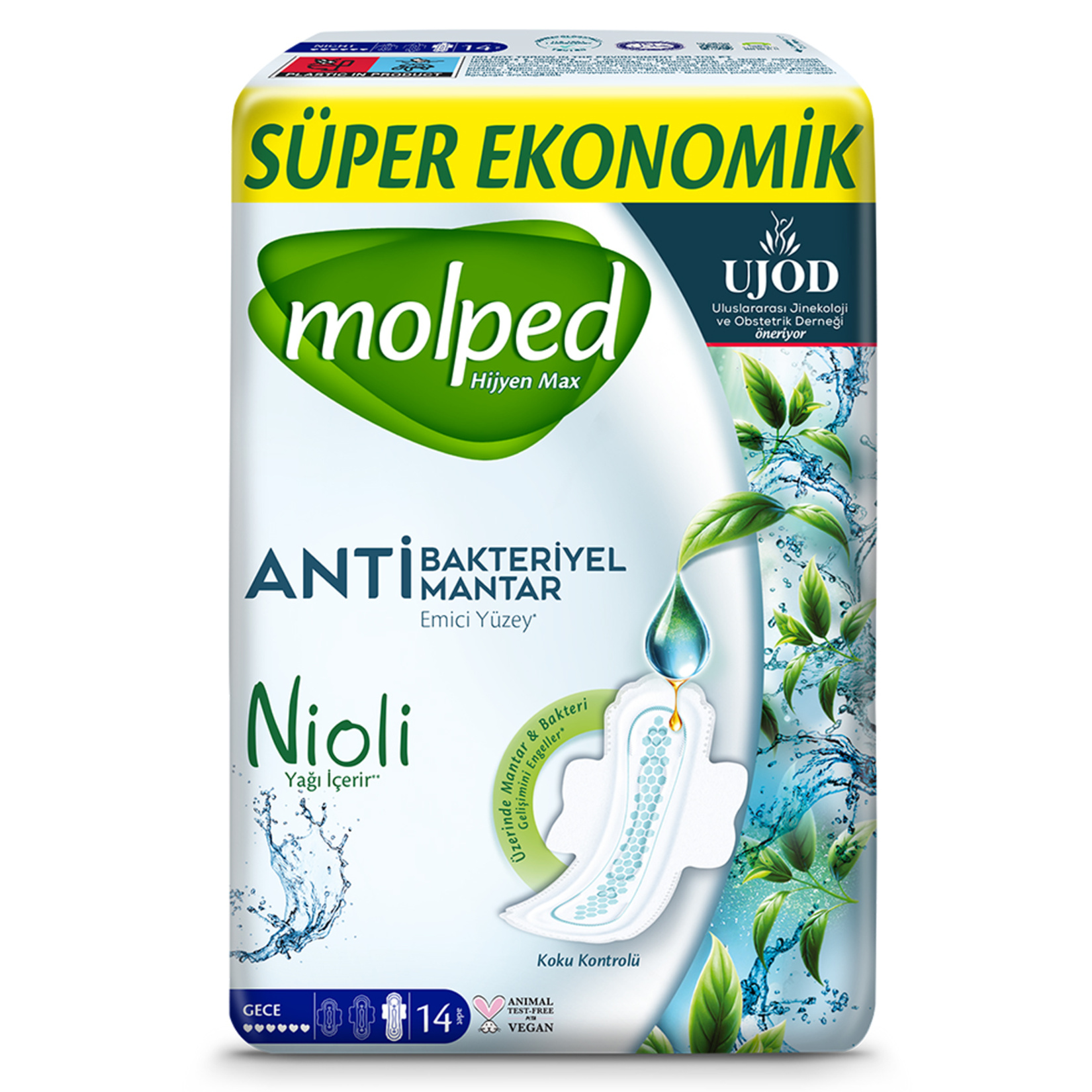 Molped Hijyen Max Süper Ekonomik Gece Hijyenik Ped 14'lü