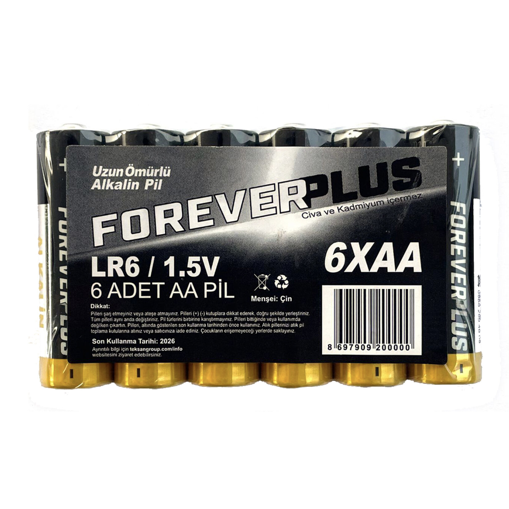 Forever Plus AA Kalem Pil 6'lı