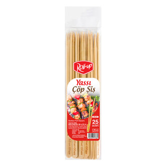 Roll-Up Yassı Çöp Şiş 25'li 25 Cm