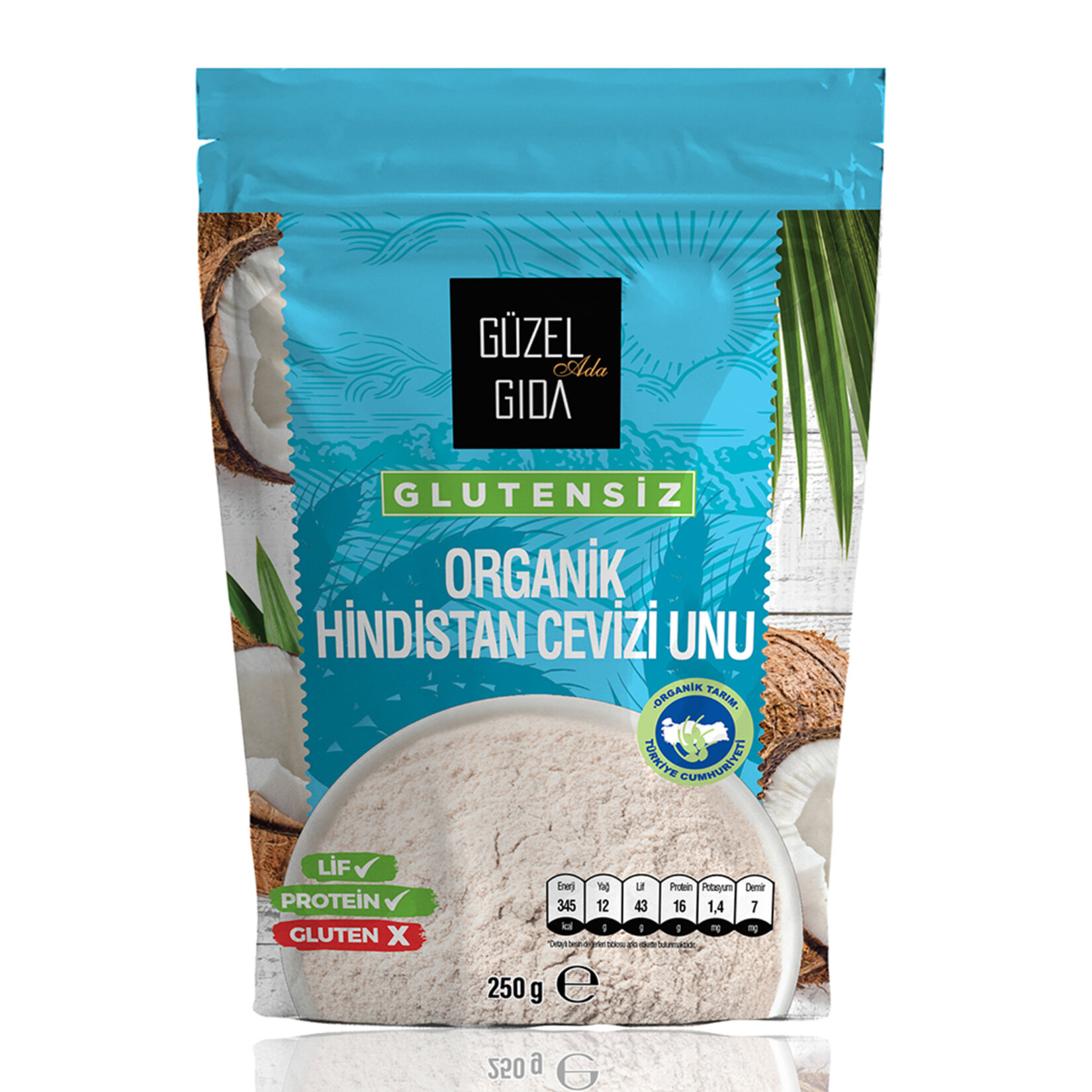 Güzel Ada Glutensiz Organik Hindistan Cevizi Unu 250G