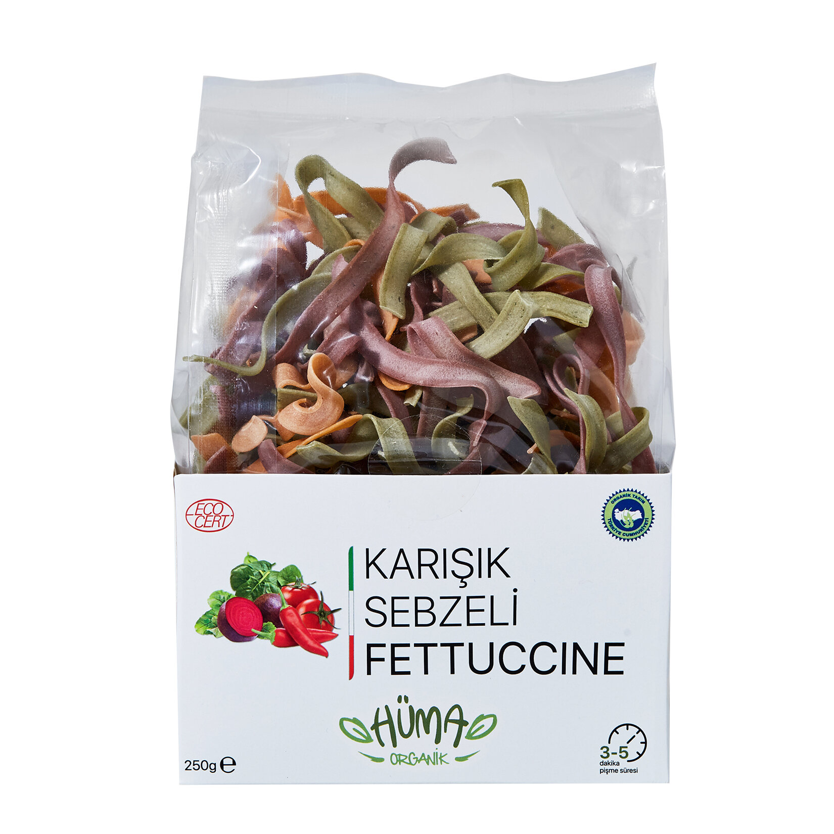 Hüma Organik Karışık Sebzeli Fettuccine 250G