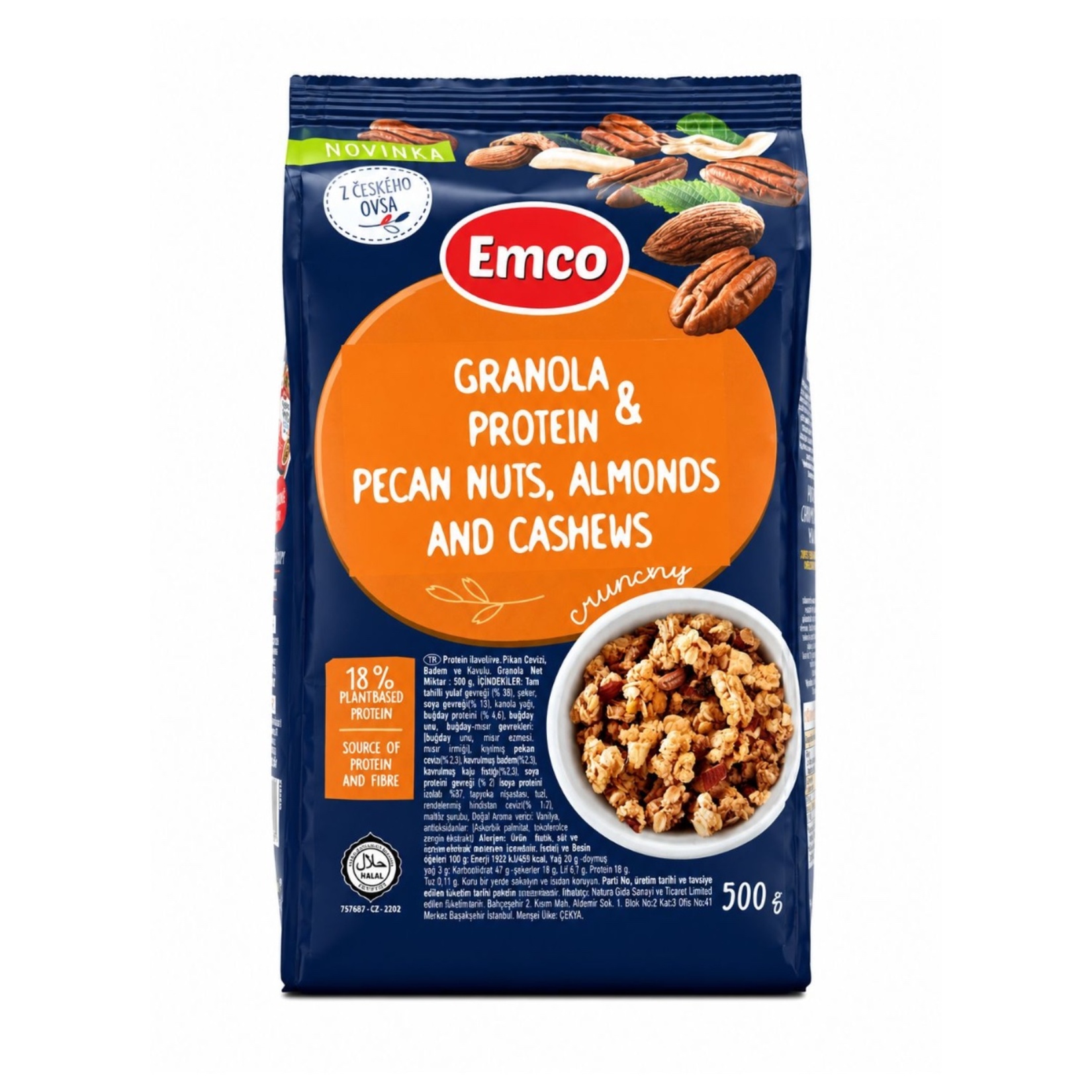Emco Protein Pecan Ceviz Badem Kaju Çıtır Granola 500 G