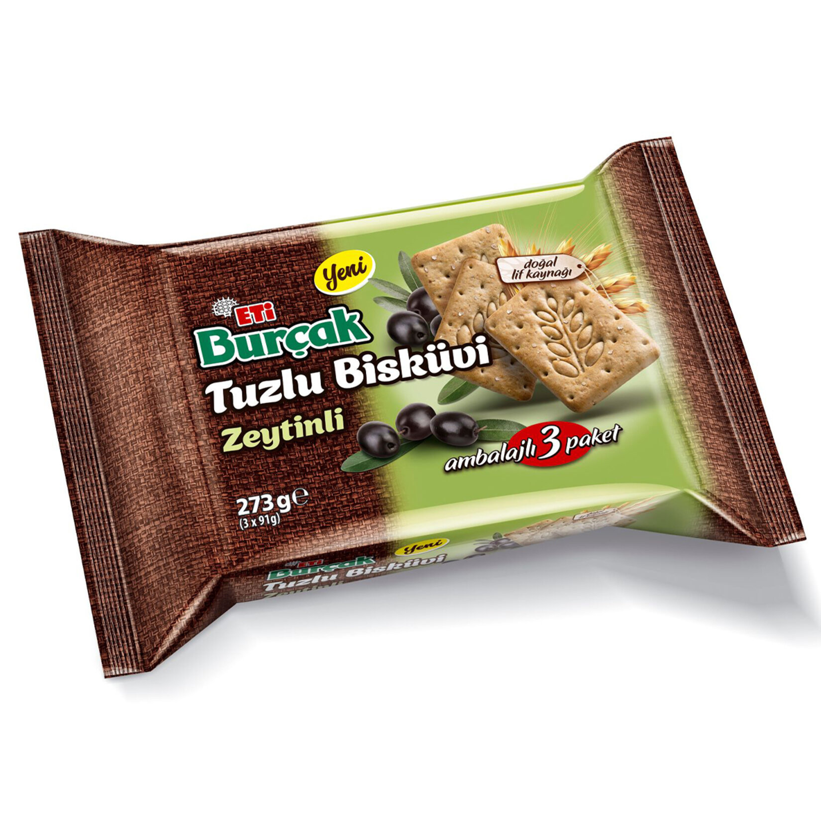 Eti Burçak Tam Buğday Unlu Tuzlu Zeytnli Bisküvi 273 G