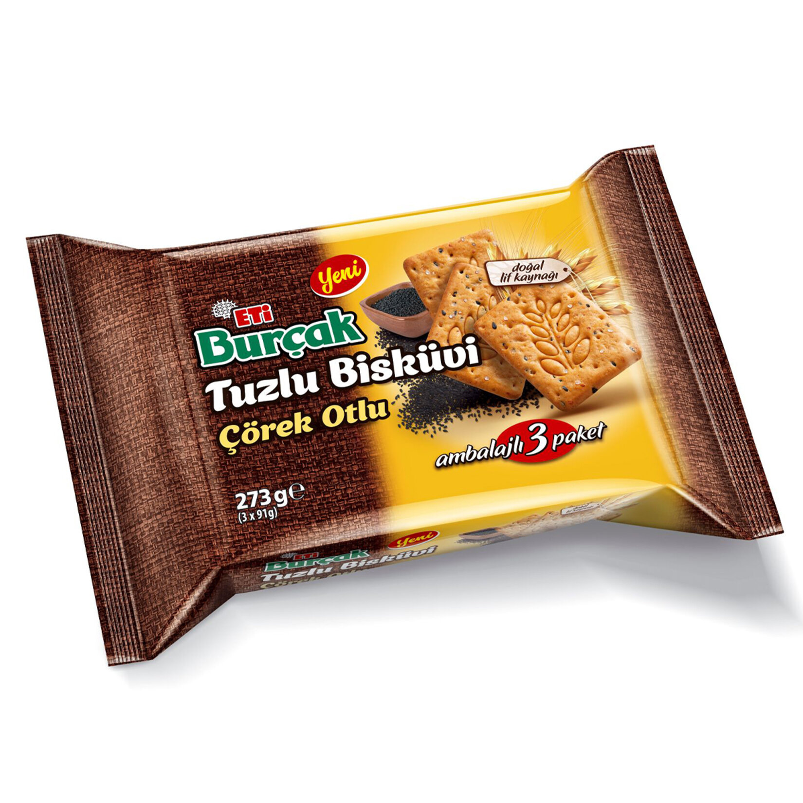 Eti Burçak Tam Buğdy Unlu Tuzlu Çörekotlu Bisküvi 273G