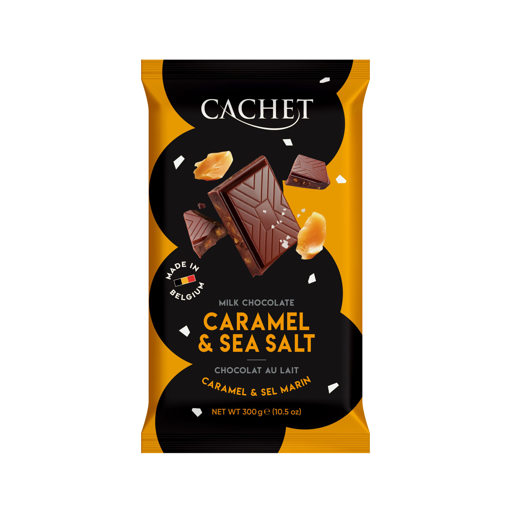 Cachet Karamel Parçalı & Deniz Tuzlu Sütlü Çikolata 300g