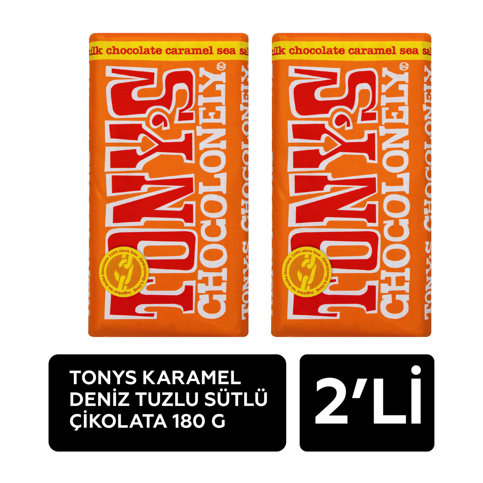 Tonys Karamel Deniz Tuzlu Sütlü Çikolata 180 G x 2 Adet