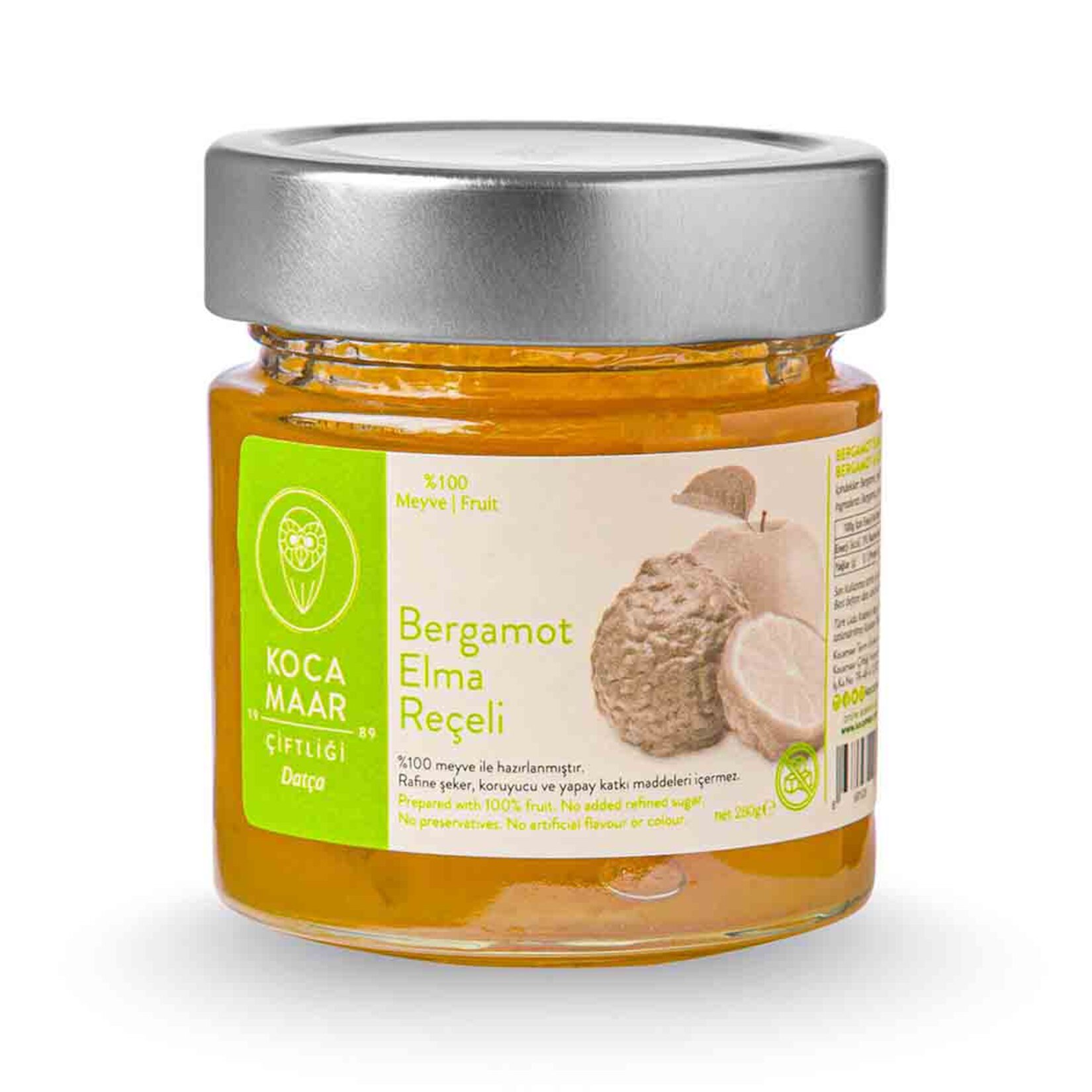 Kocamaar Şeker İlavesiz Bergamot Elma Reçeli 280G