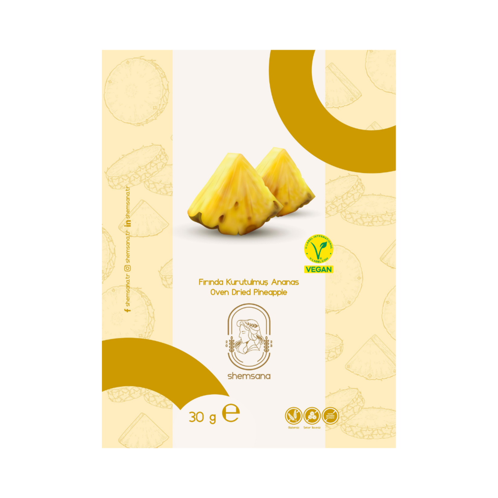 Shemsana Fırında Kurutulmuş Ananas 30 G