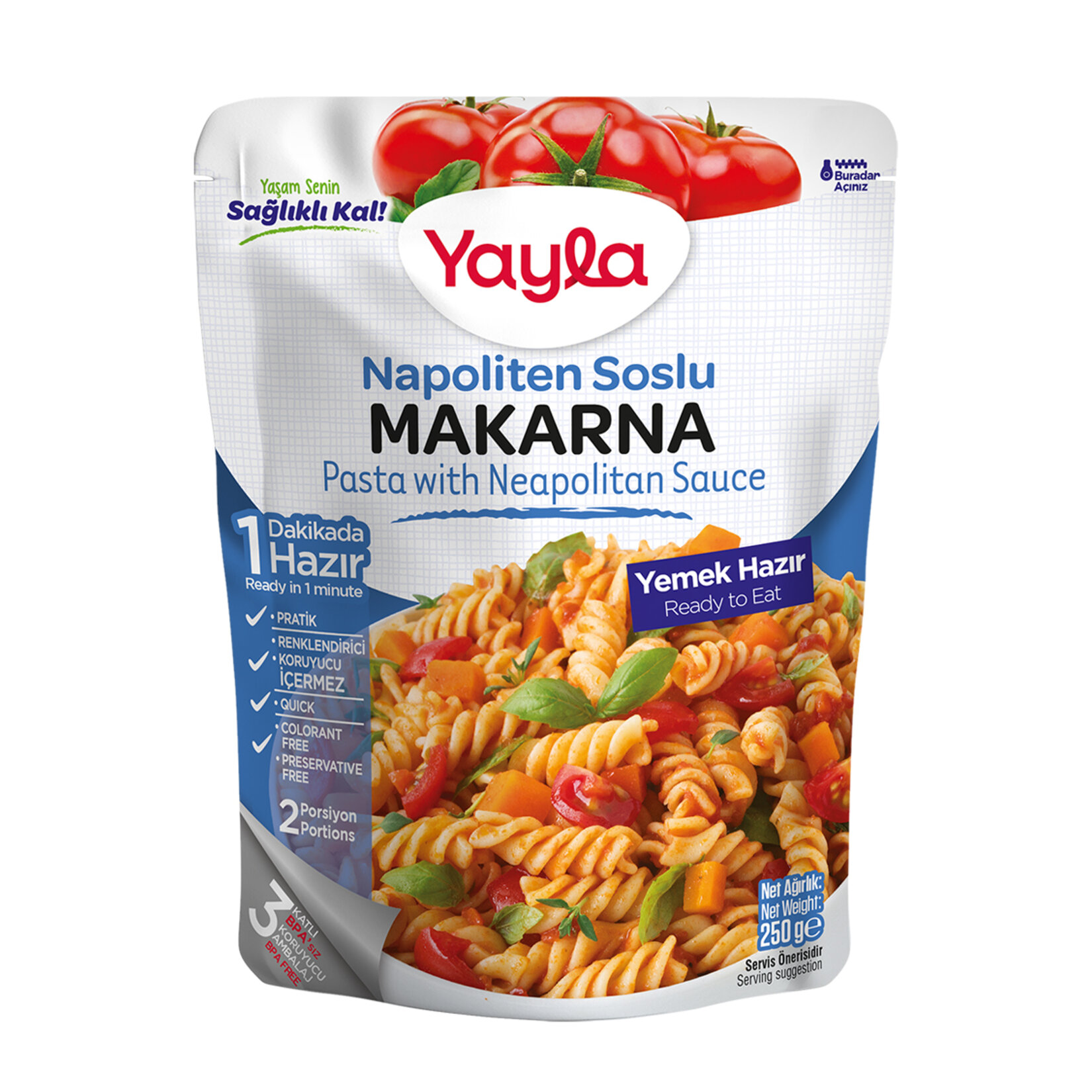 Yayla Napoliten Soslu Makarna 250 G