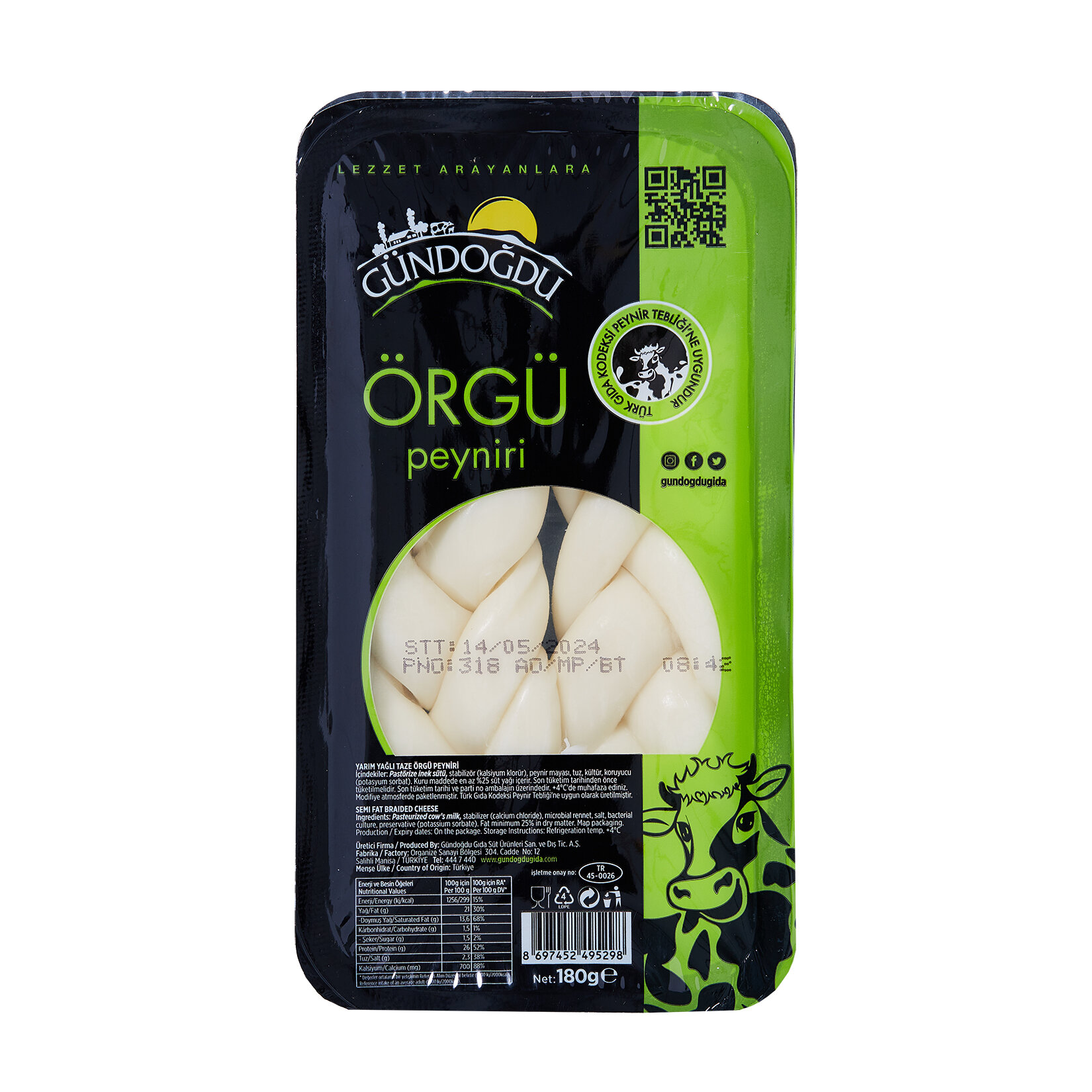 Gündoğdu Örgü Peyniri Aç Bitir 180 G