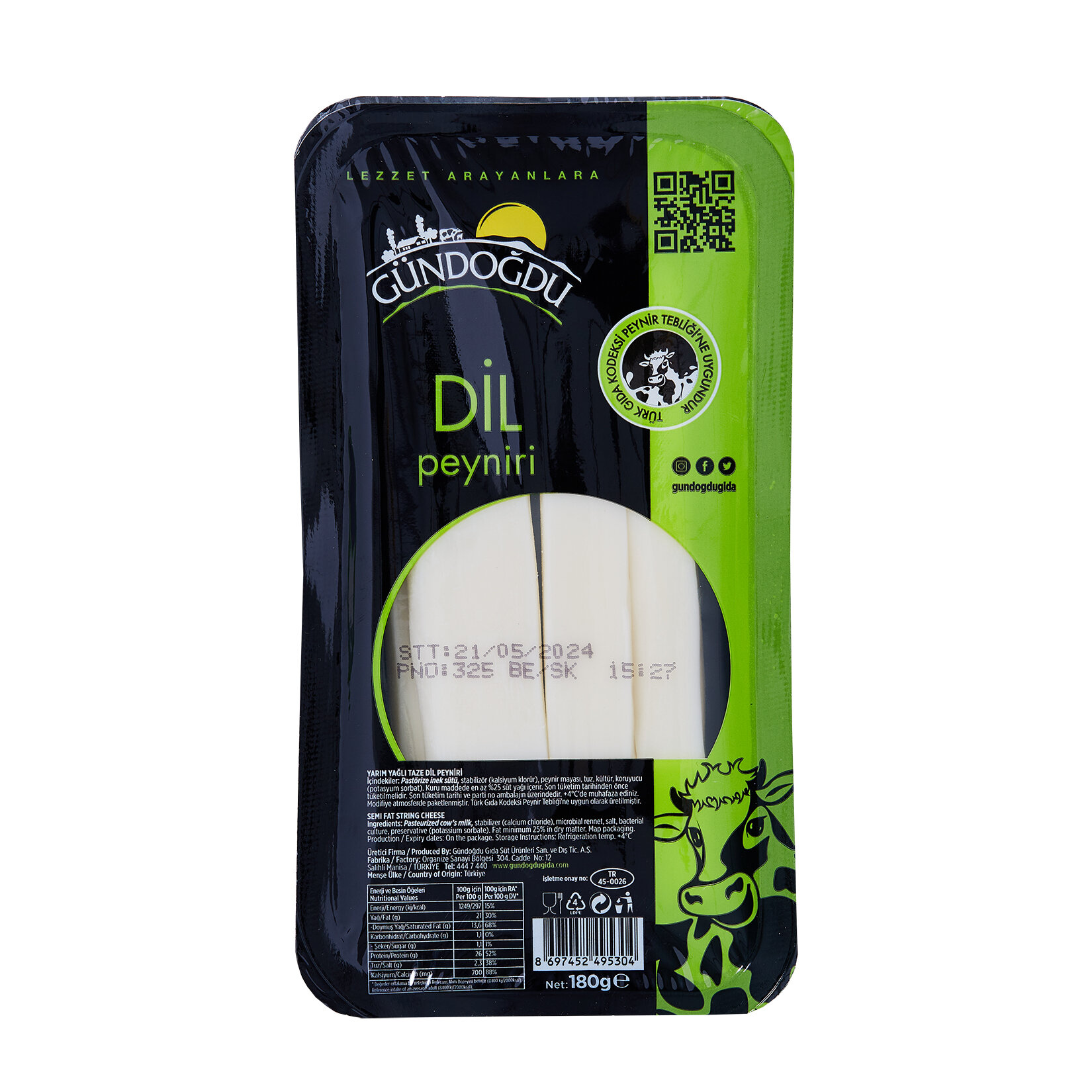 Gündoğdu Dil Peyniri Aç Bitir 180 G