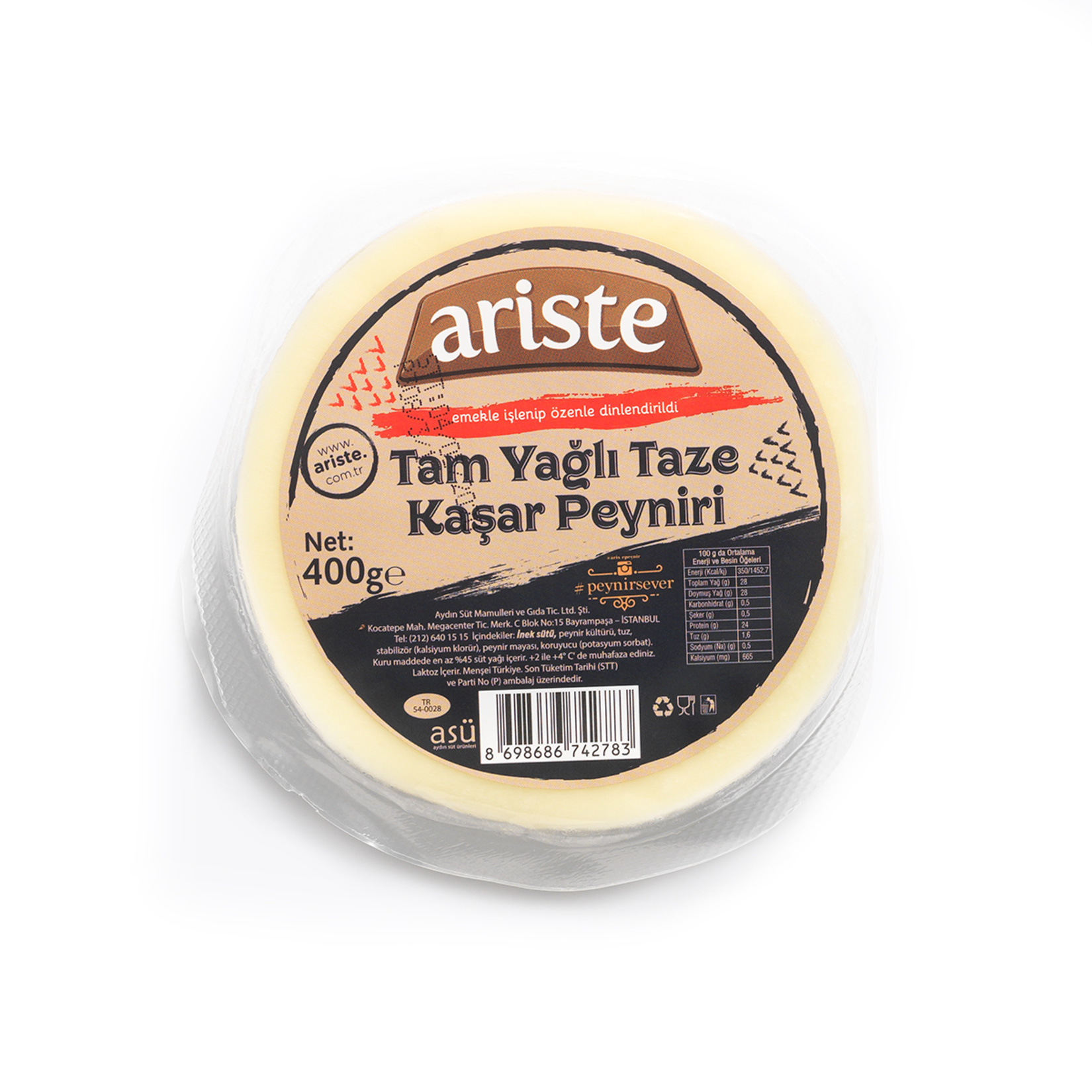 Ariste Taze Kaşar Peyniri 400 g