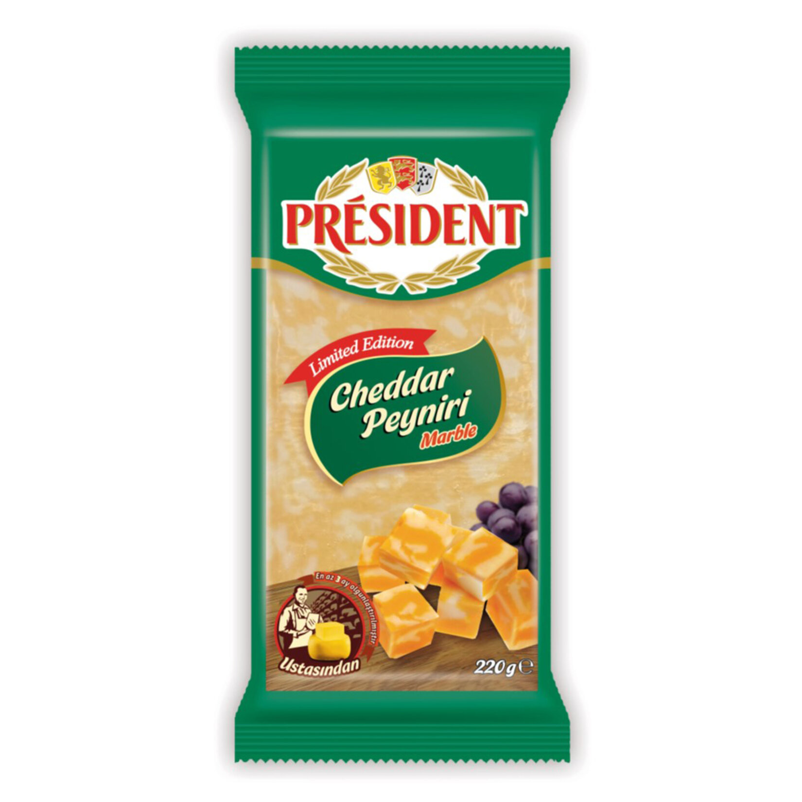 President Cheddar Marble Peyniri 220 G
