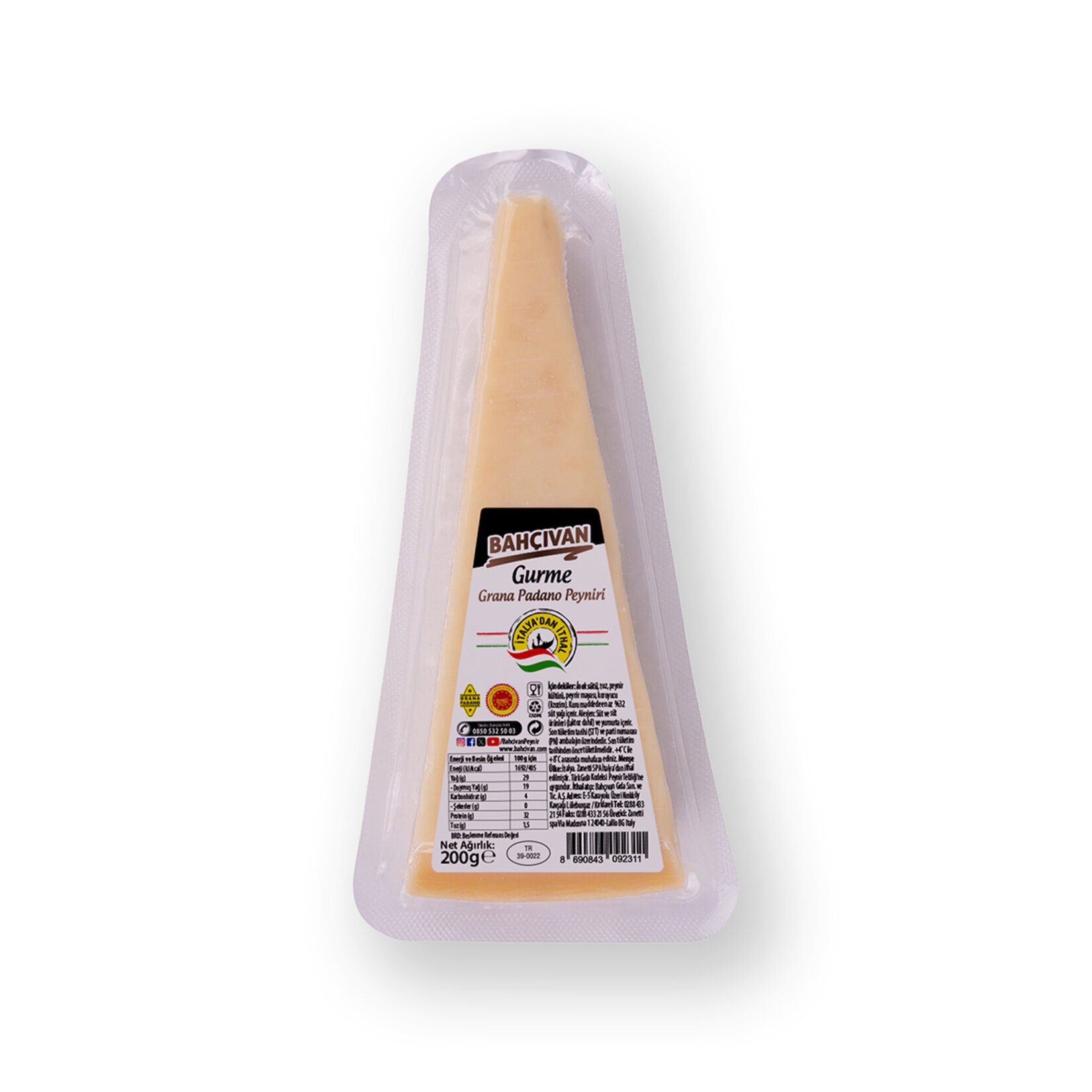 Bahçıvan Gurme Grana Padano Peyniri 200 G