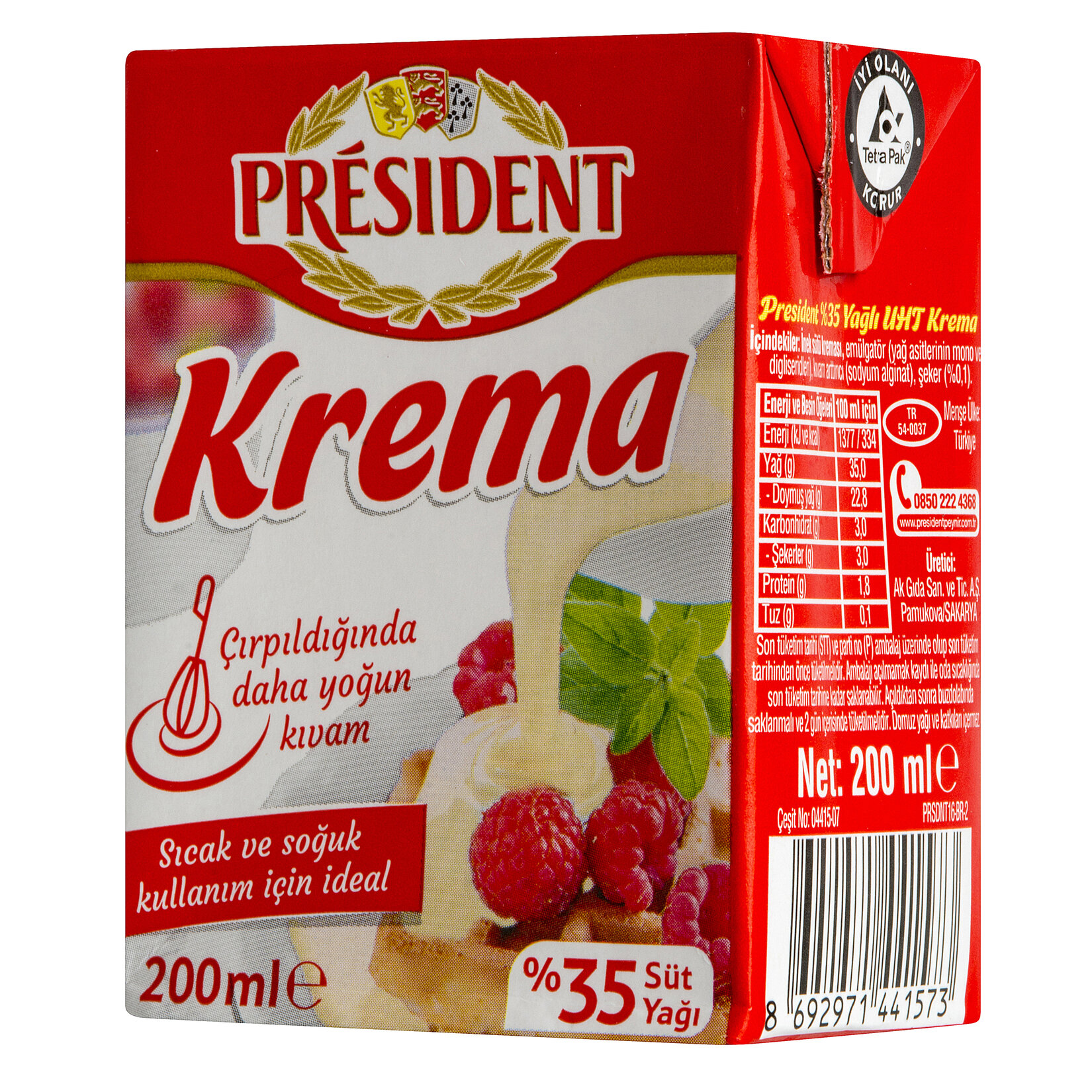 President Krema %35 Yağlı 200 Ml