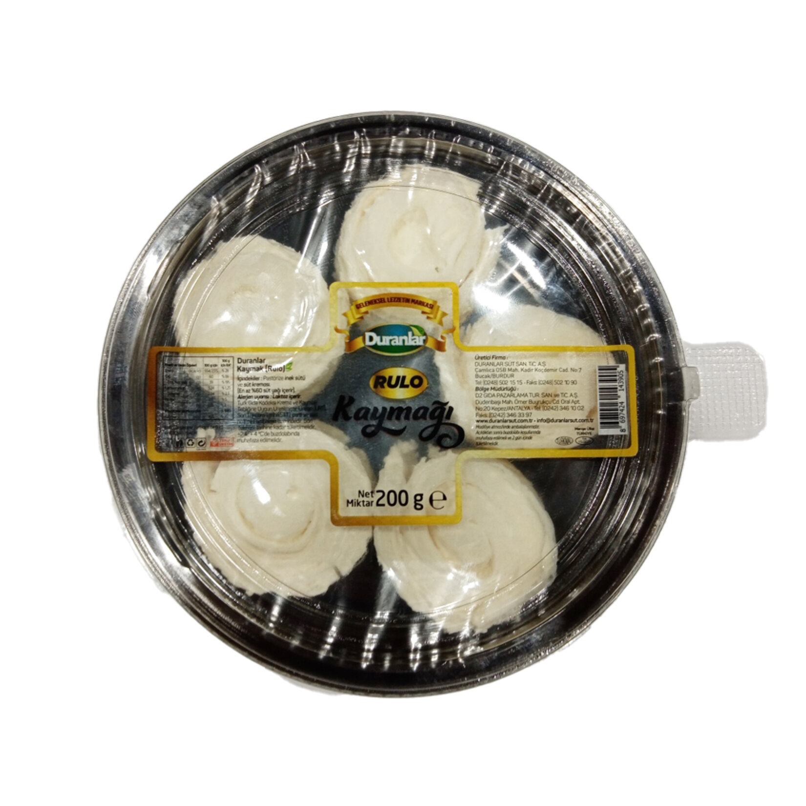 Duranlar 5Li Rulo Kaymak 200 G