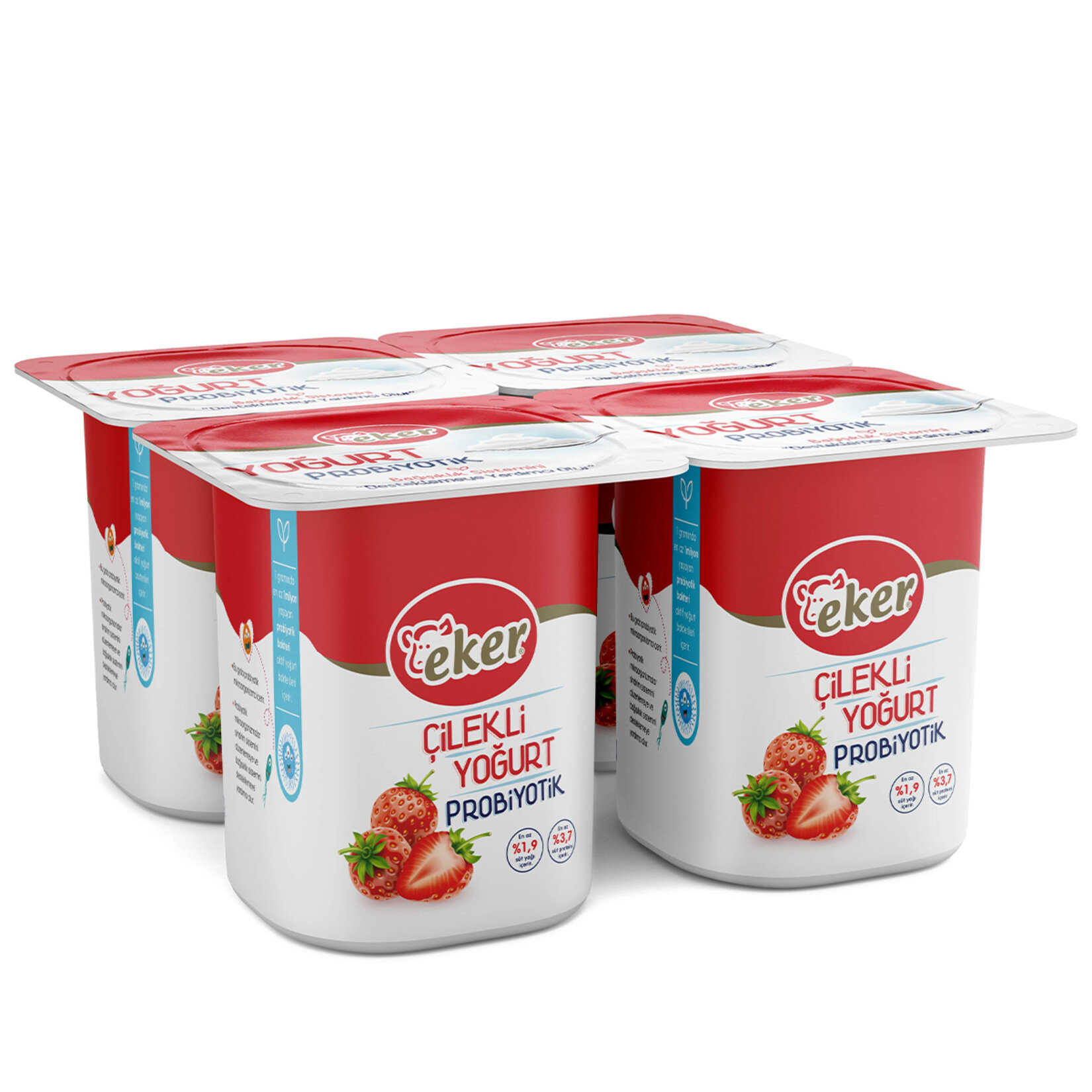 Eker Çilekli Probiyotik Yoğurt 4X100 G