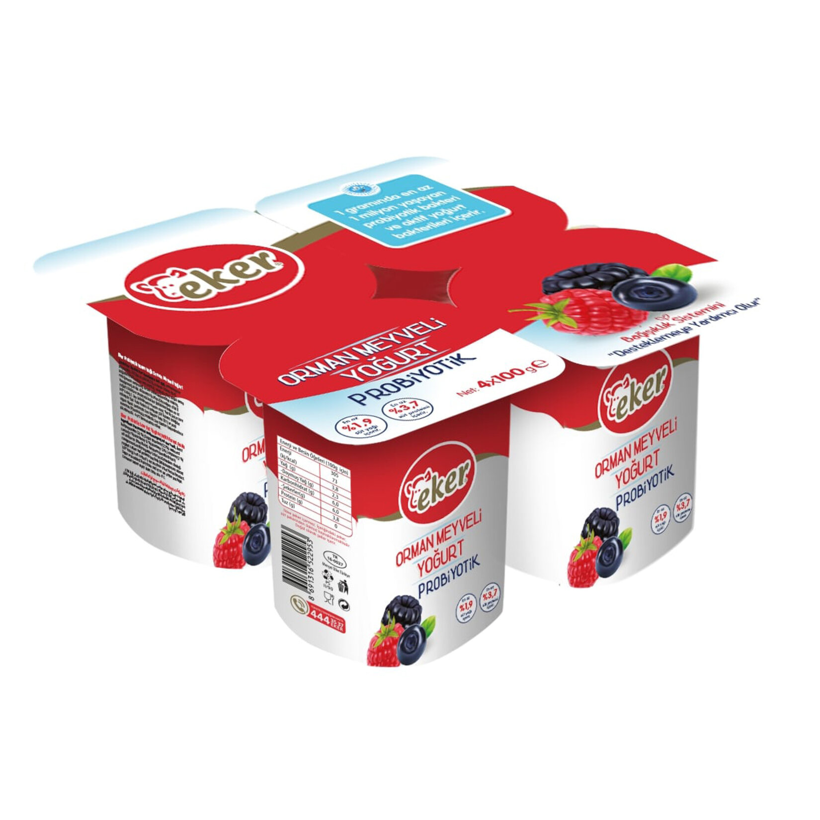 Eker Orman Meyveli Probiyotik Yoğurt 4X100g