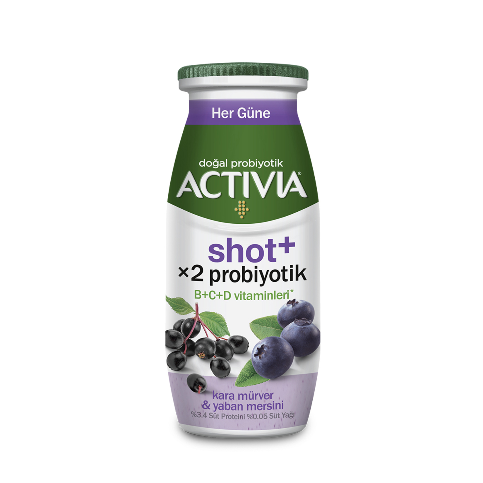 Activia Shot+ Kara Mürver ve Yaban Mersinli 80 Ml