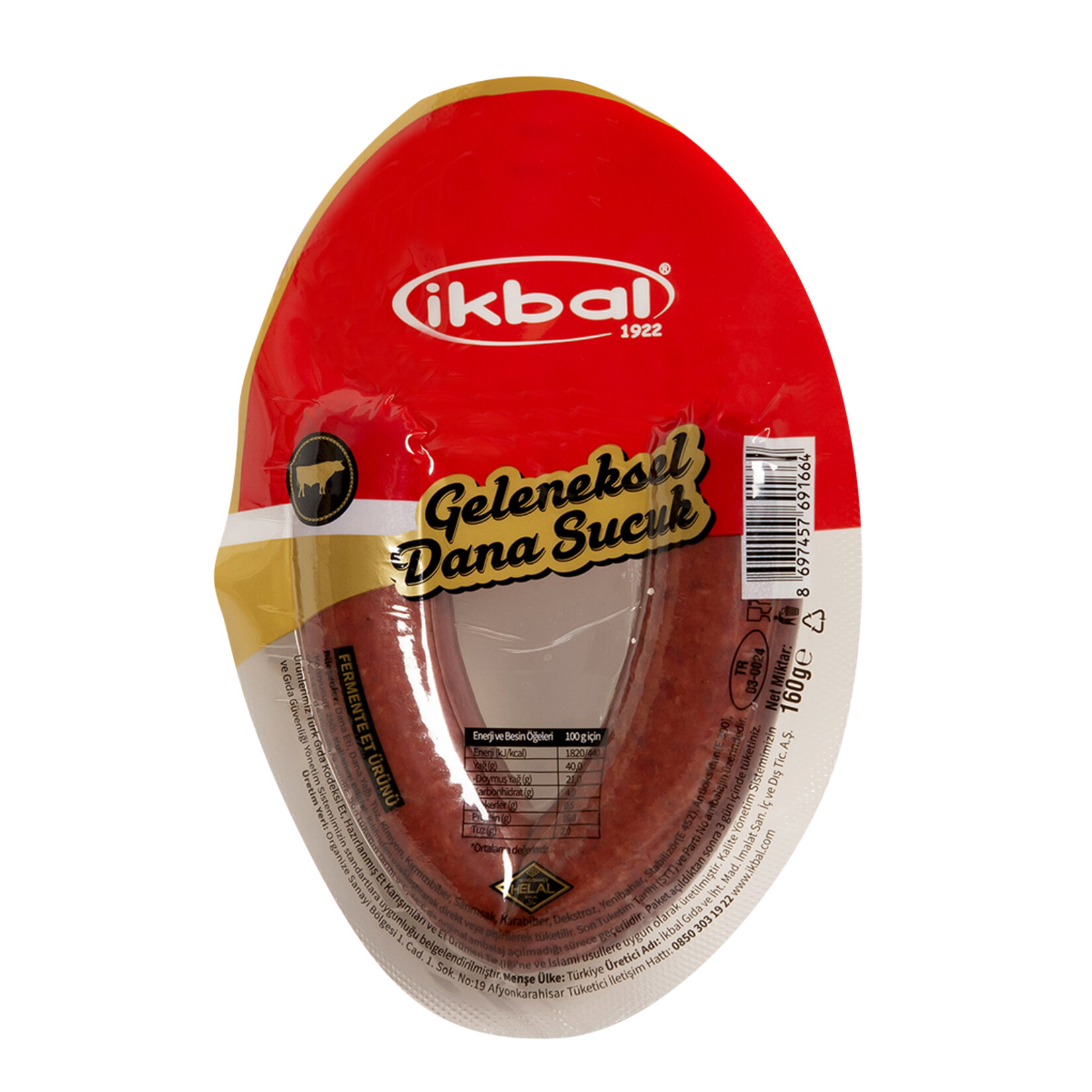 İkbal Geleneksel Dana Sucuk 160 G