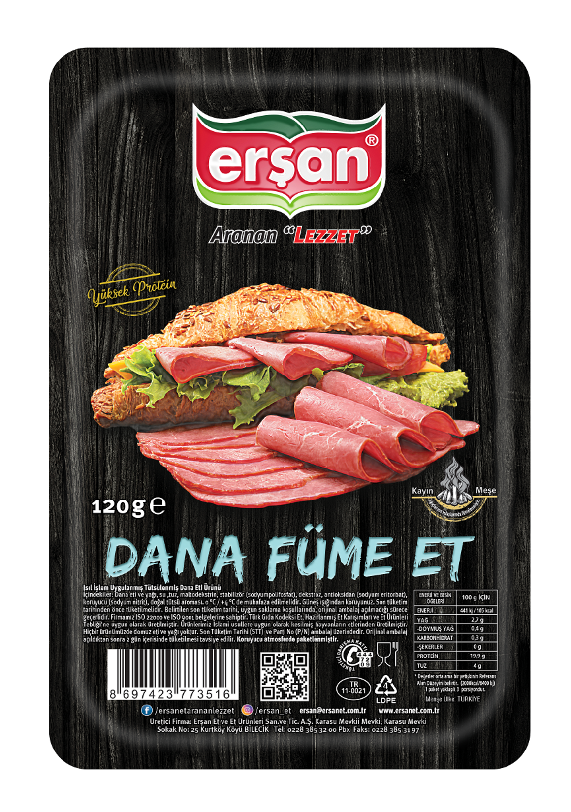 Erşan Dilimli Füme Et 120 G