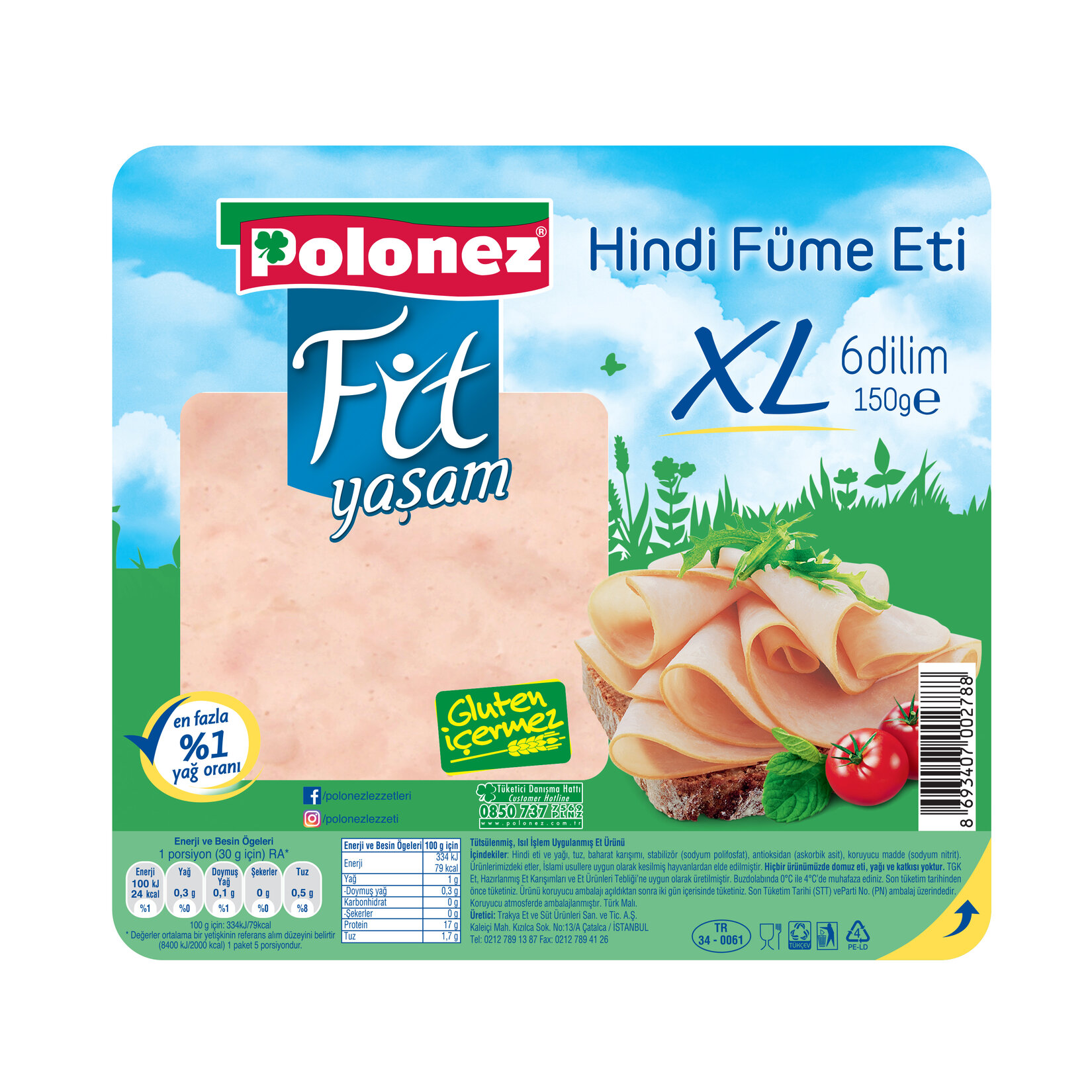 Polonez Fit Yaşam Xl Hindi Füme 150 G