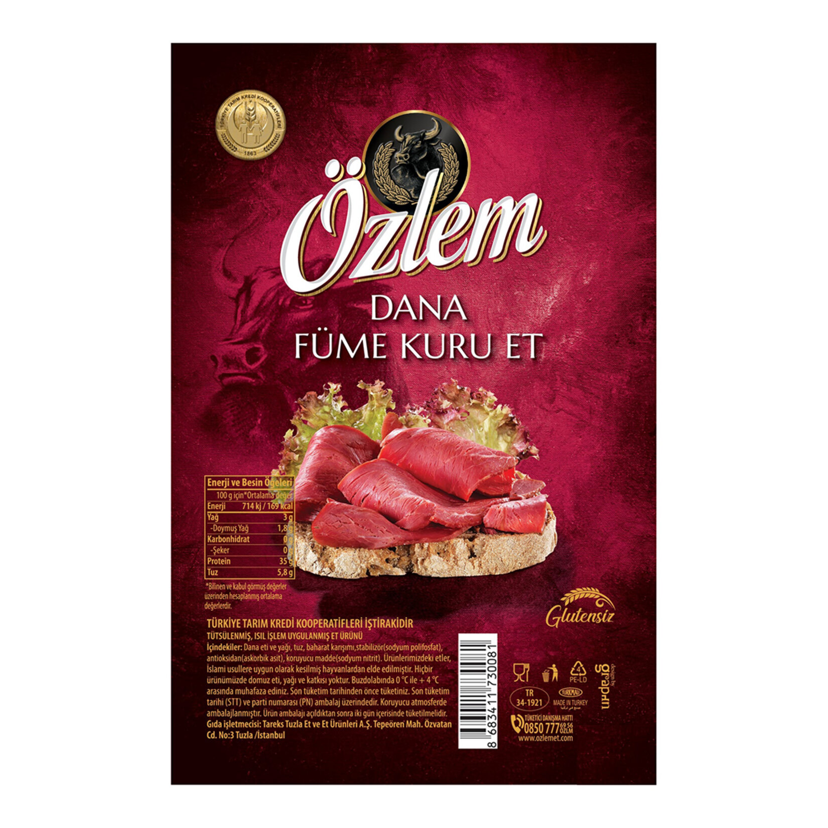 Özlem Dana Füme Kuru Et 100G