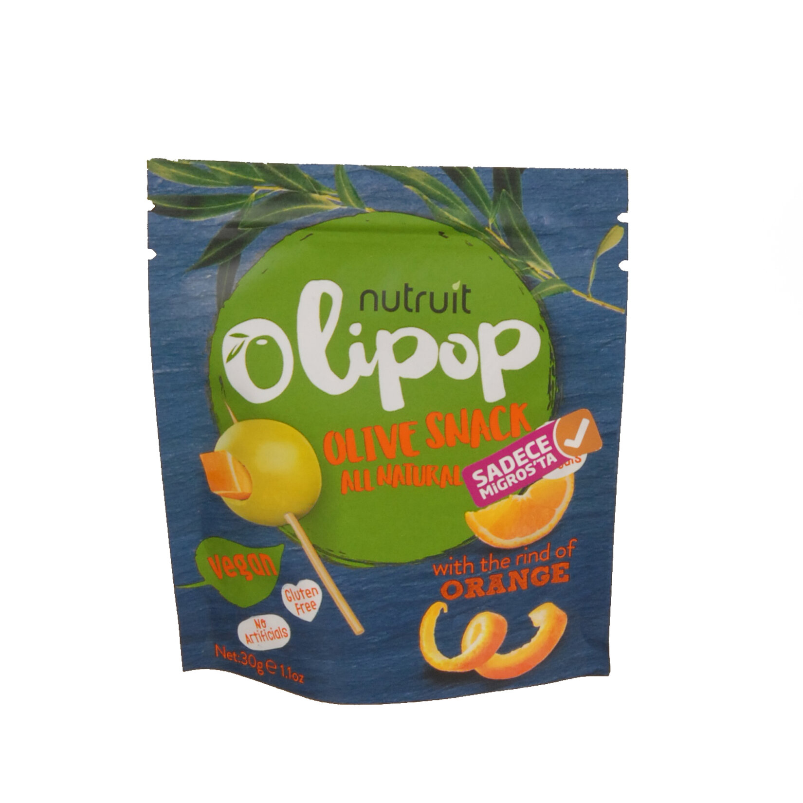 Nutruit Olipop Portakal Kabuğu Dolgulu Yeşil Zeytin 30G