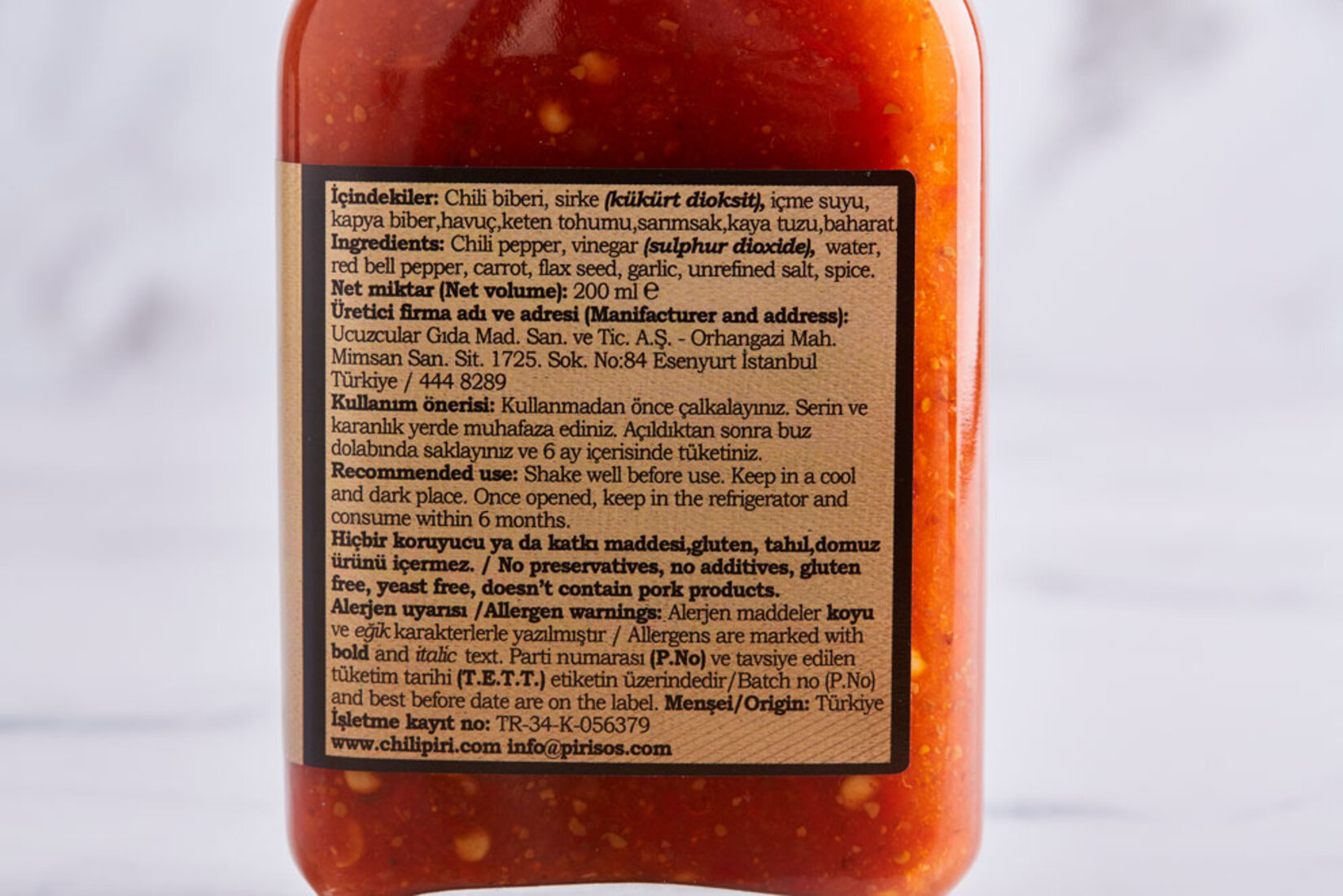 Chili Piri Füme Acı Sos No:2 200 Ml