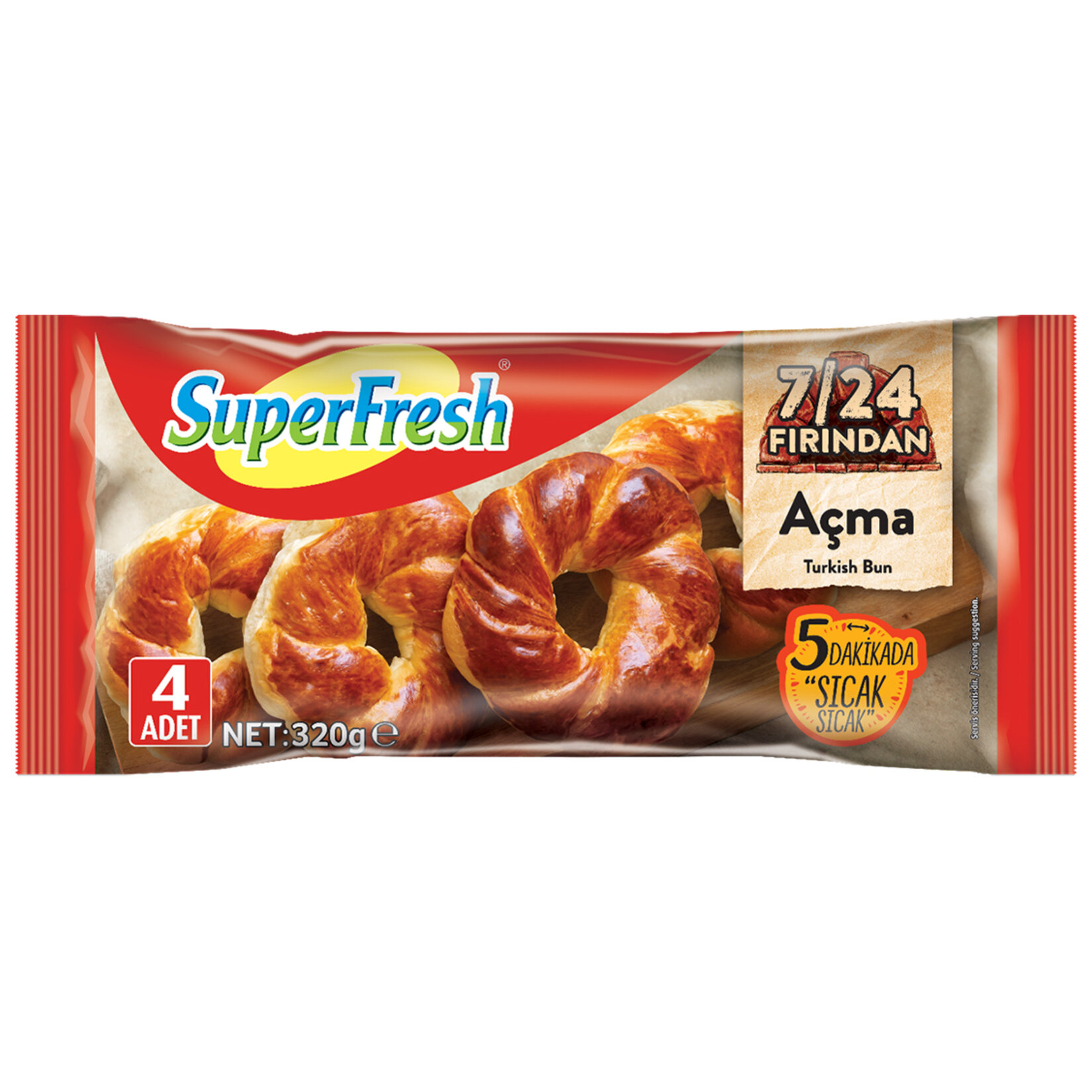 SuperFresh 7/24 Fırından Sade Açma 320 G