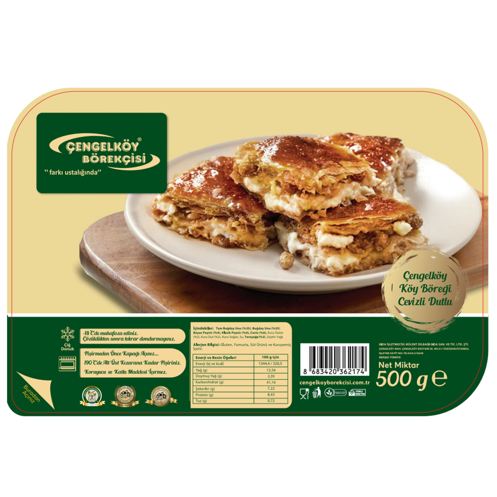 Çengelköy Börekçisi Köy Böreğı Cevizli Dutlu 500 G