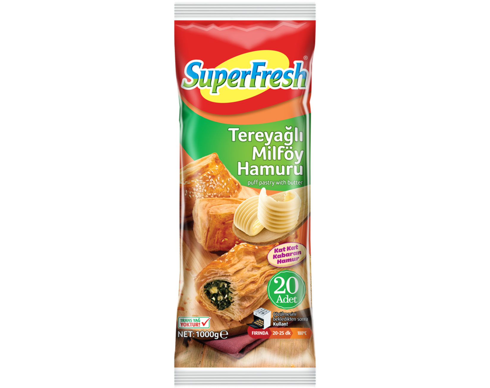 SuperFresh Tereyağlı Milföy Hamuru 1 Kg