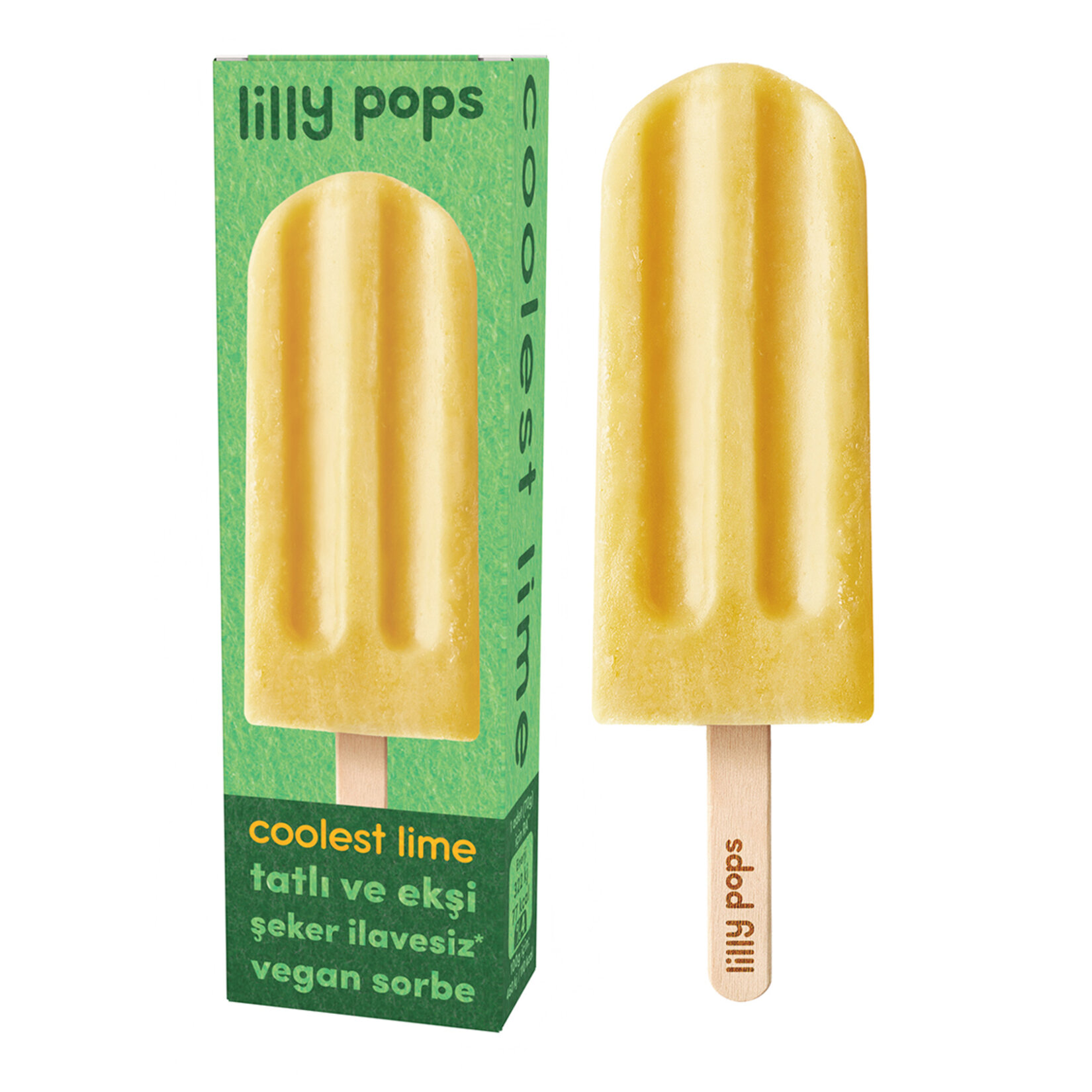 Lilly Pops Lime & Limonlu Vegan Sorbe 70 G