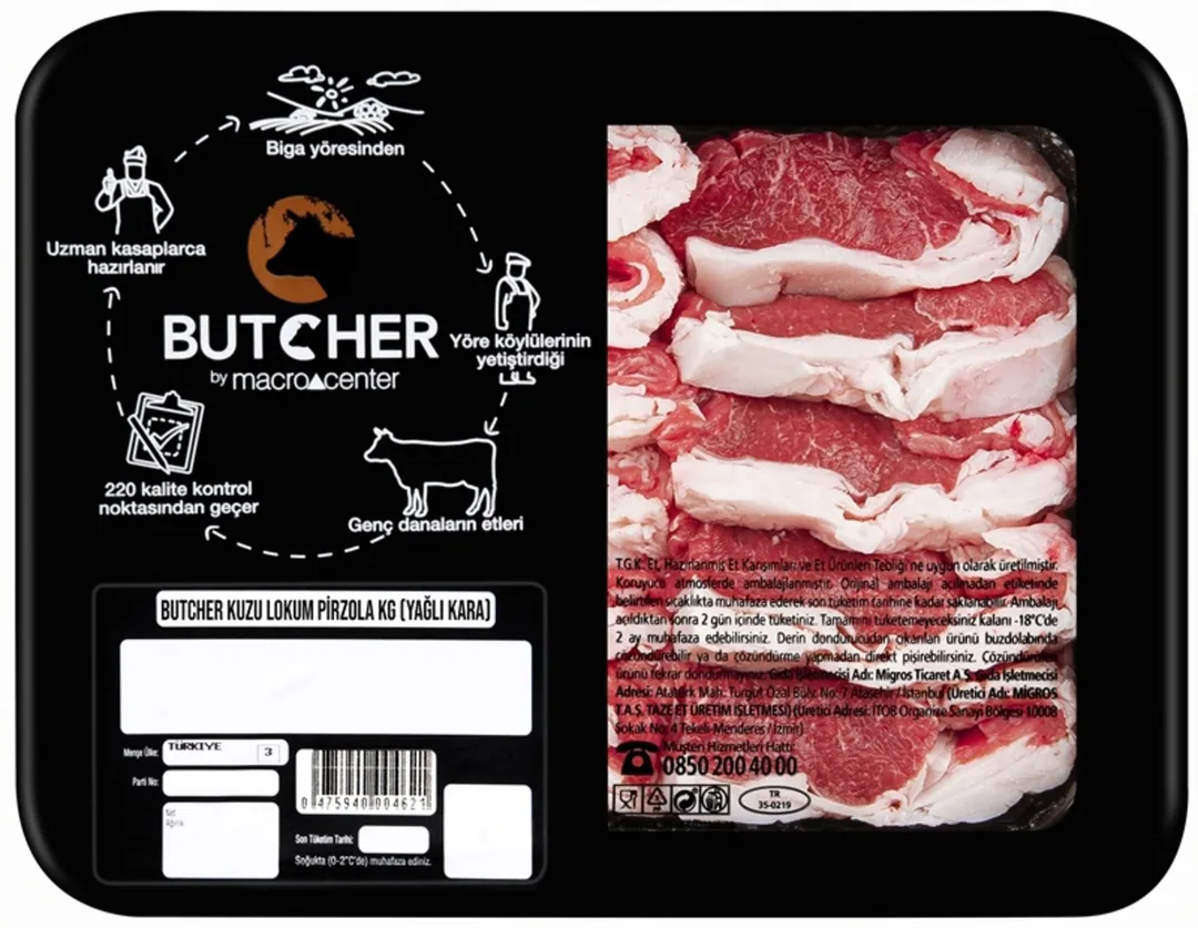 Butcher Kuzu Lokum Pirzola Kg (Yağlı Kara)