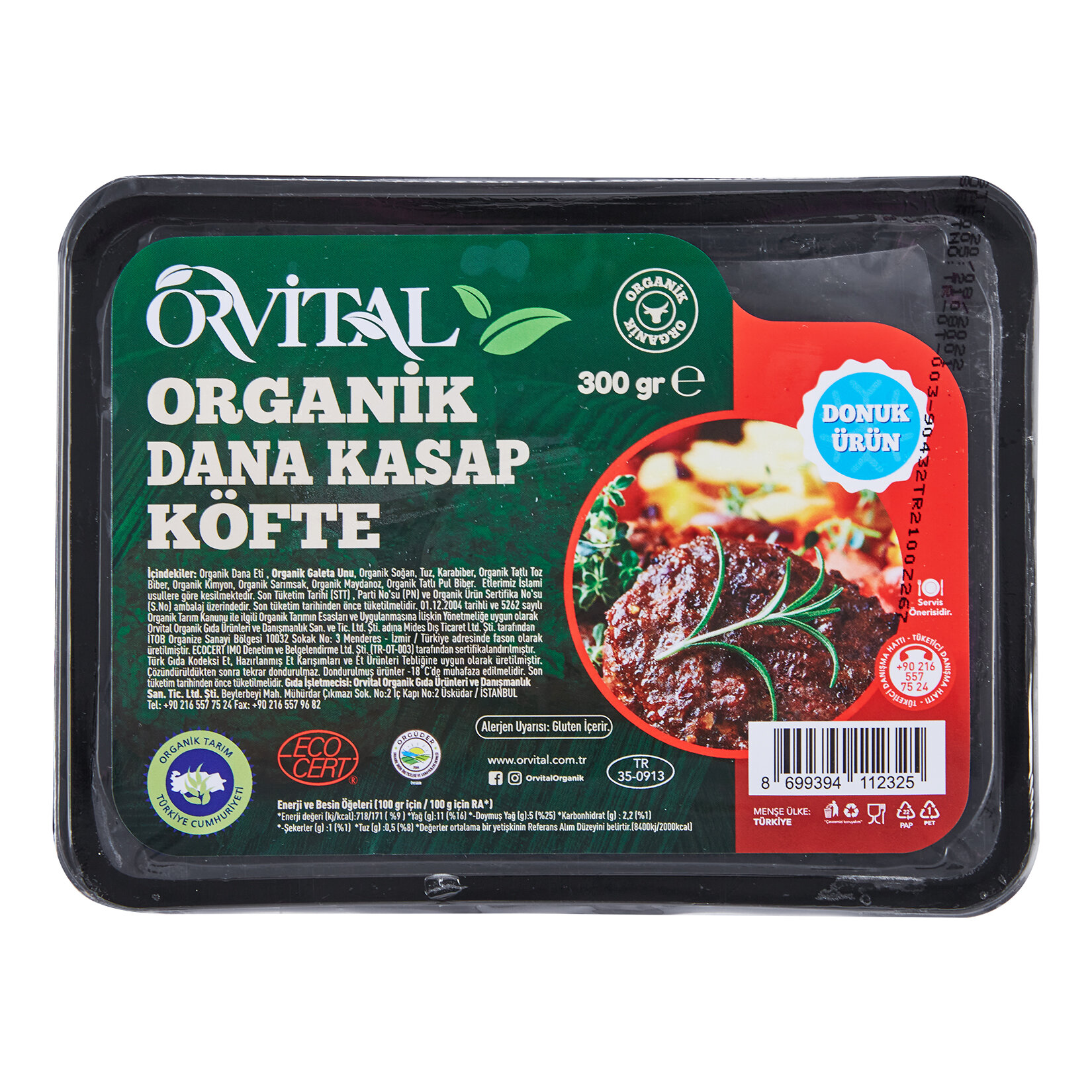 Orvital Organik Dana Kasap Köfte 300 G