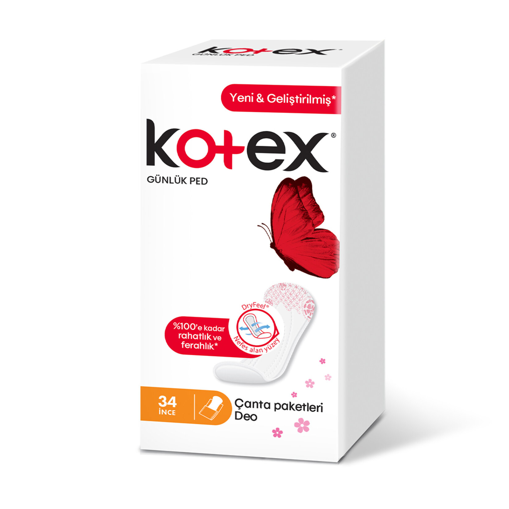 Kotex İnce Günlük Ped Parfümlü 40 Ped