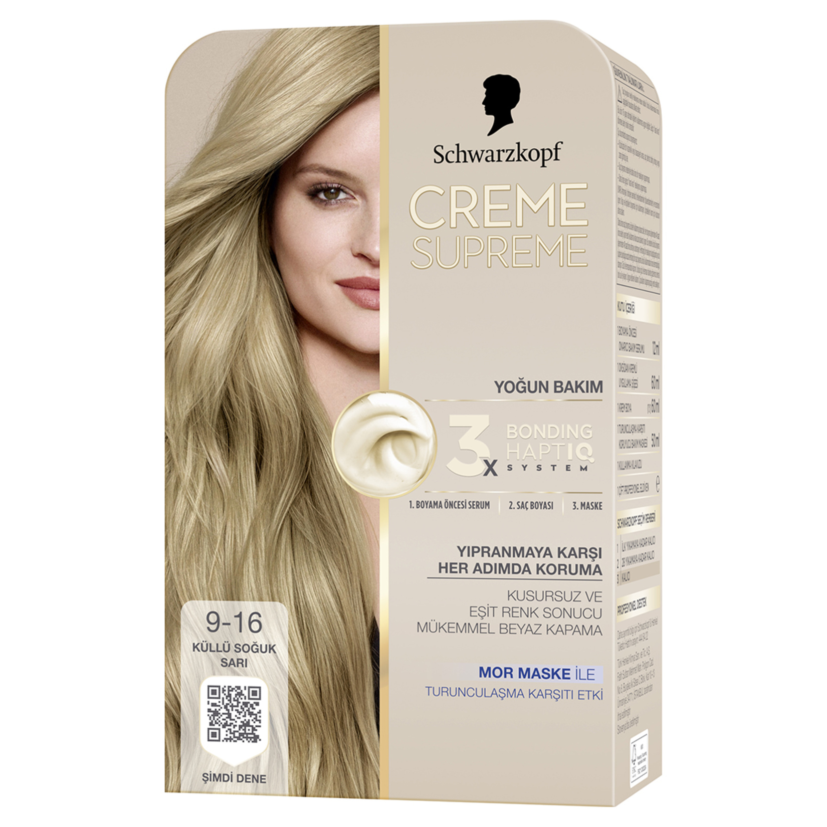 Schwarzkopf Creme Supreme Küllü Soğuk Sarı 9-16
