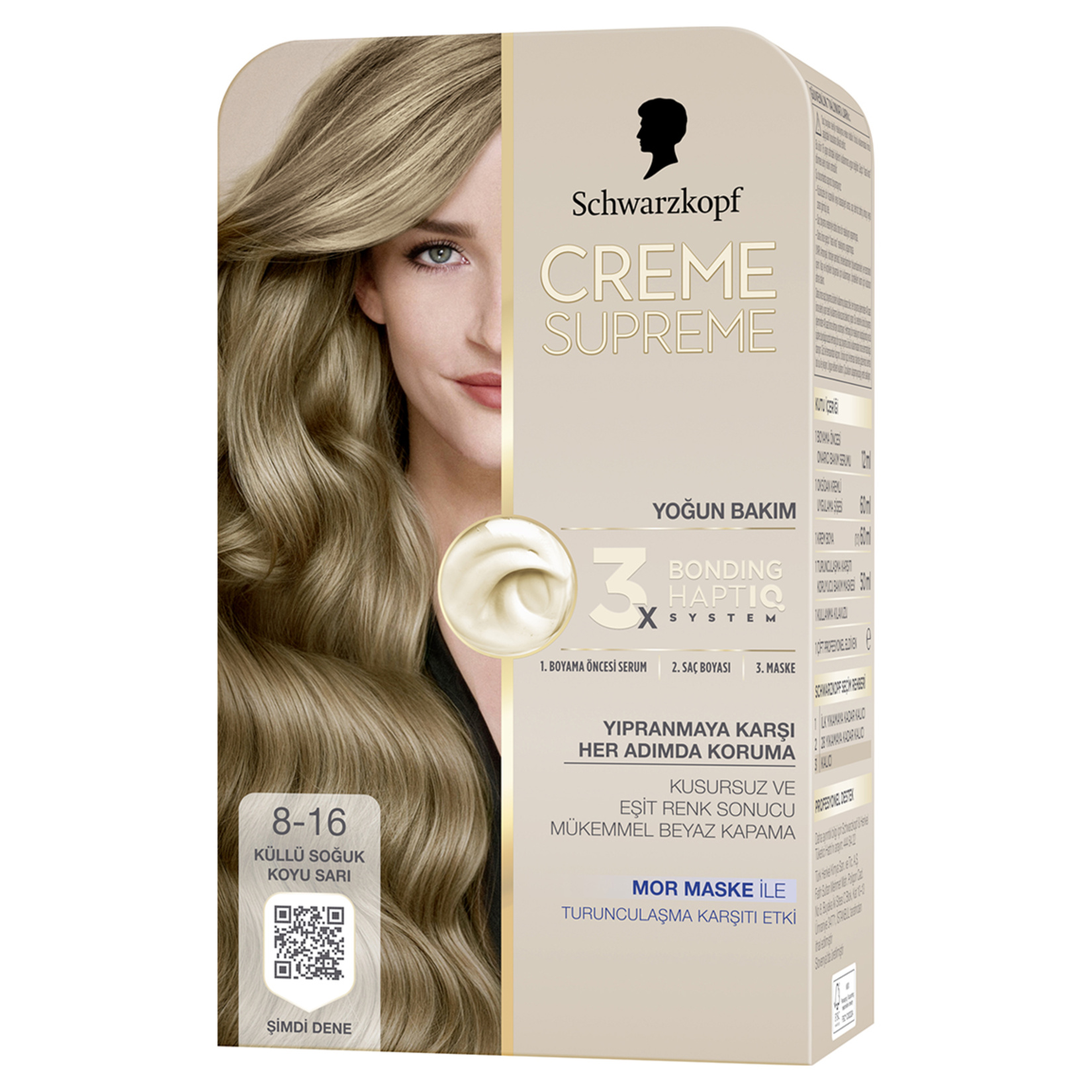 Schwarzkopf Creme Supreme Küllü Soğuk Koyu Sarı 8-16