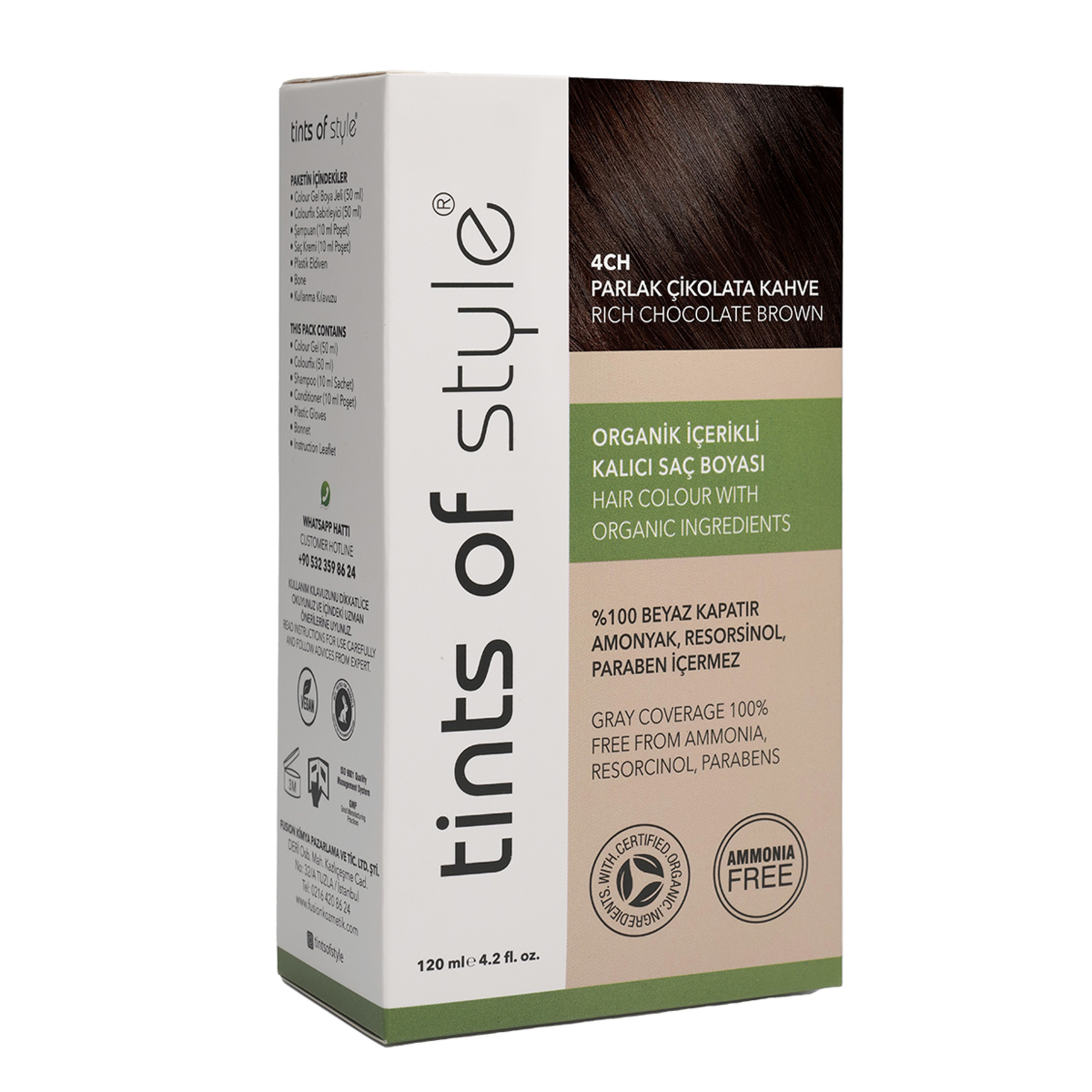 Tints Of Style 4CH Parlak Çikolata Kahve Saç Boyası 120 Ml